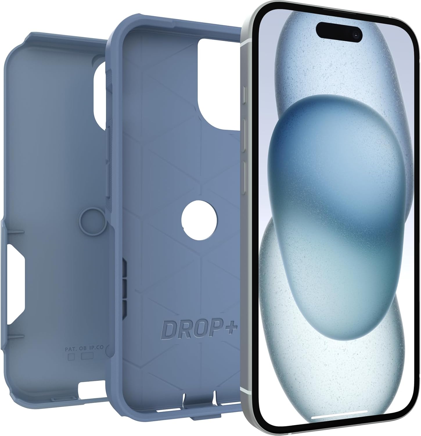 OtterBox iPhone 15, iPhone 14, and iPhone 13 Commuter Series Case - CRISP DENIM (Blue), slim  tough, pocket-friendly, with port protection