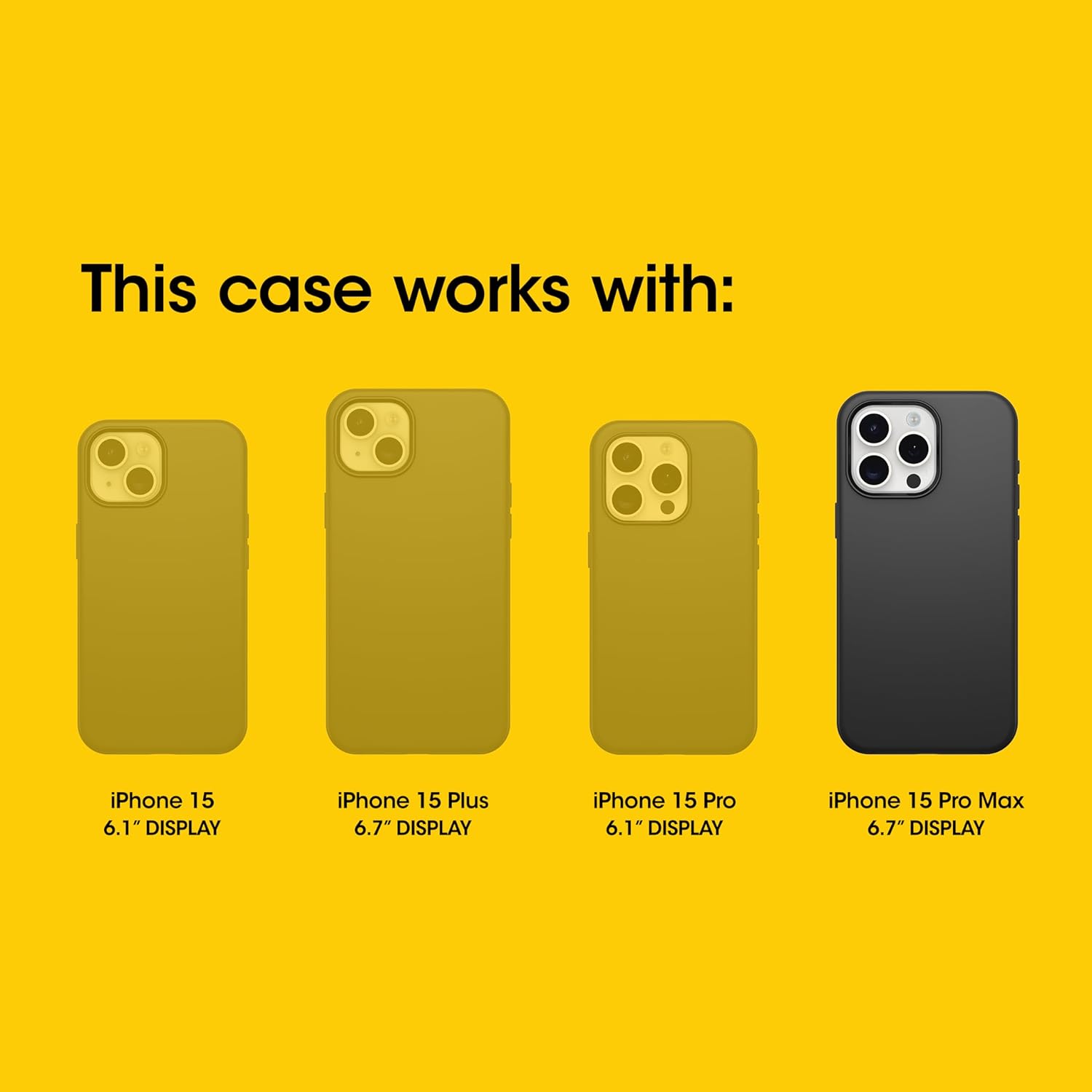 OtterBox iPhone 15 Pro MAX (Only) Commuter Series Case - BLACK, slim  tough, pocket-friendly, with port protection · v2