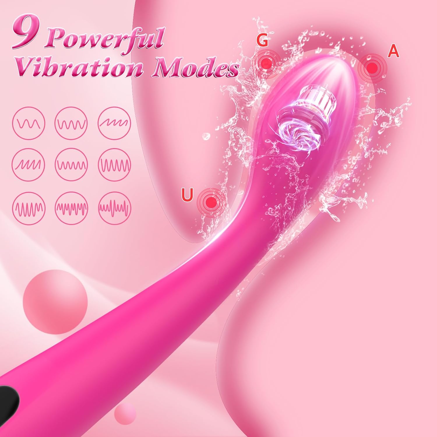 Sex Toys G Spot Vibrator - Adult Toys Vibrators Clitoral Stimulator Anal Toy Dildo Finger with 9 Vibrations for Women Couples Sex Toys with LCD Display, Waterproof Wand Massager Adult Sex Toys  Games