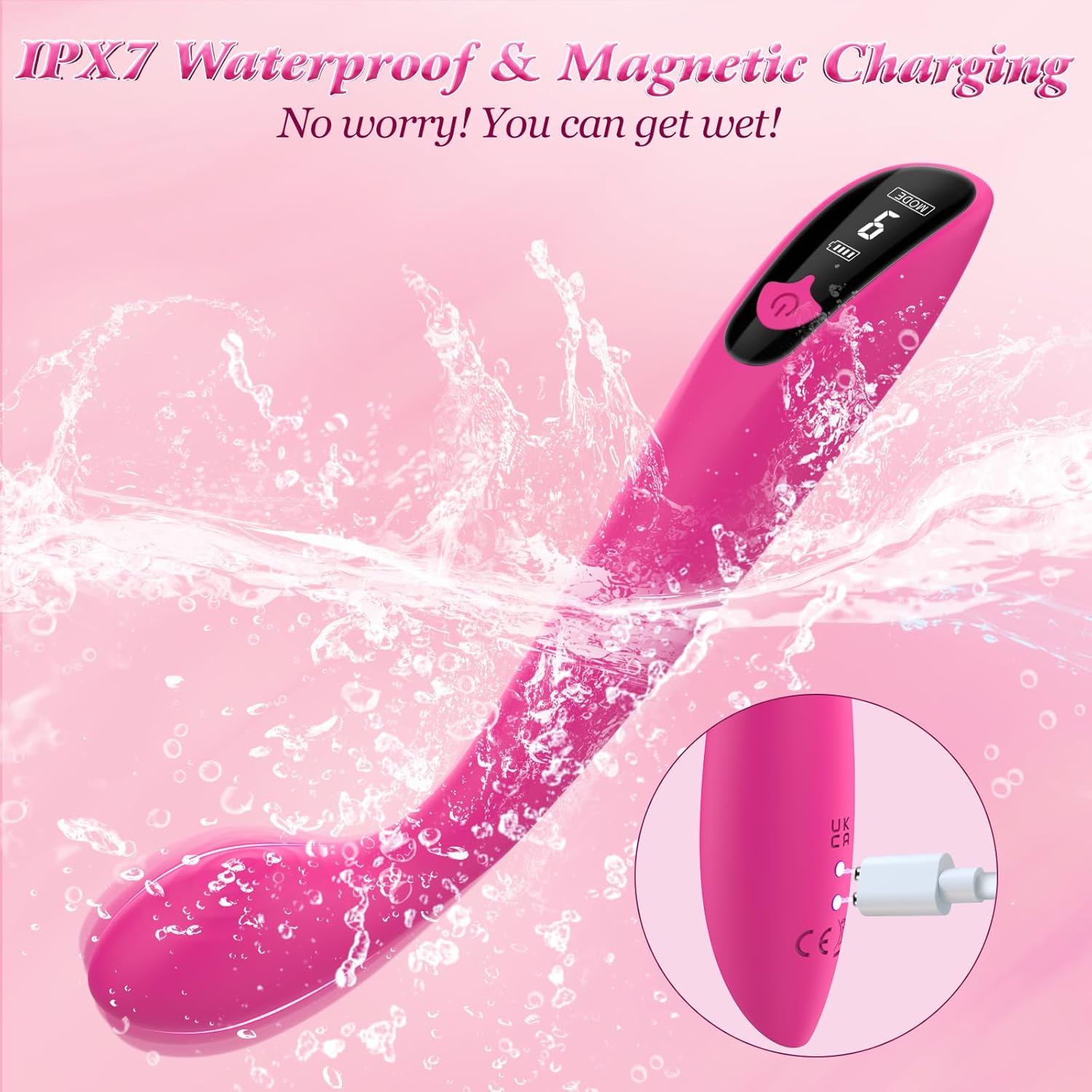 Sex Toys G Spot Vibrator - Adult Toys Vibrators Clitoral Stimulator Anal Toy Dildo Finger with 9 Vibrations for Women Couples Sex Toys with LCD Display, Waterproof Wand Massager Adult Sex Toys  Games
