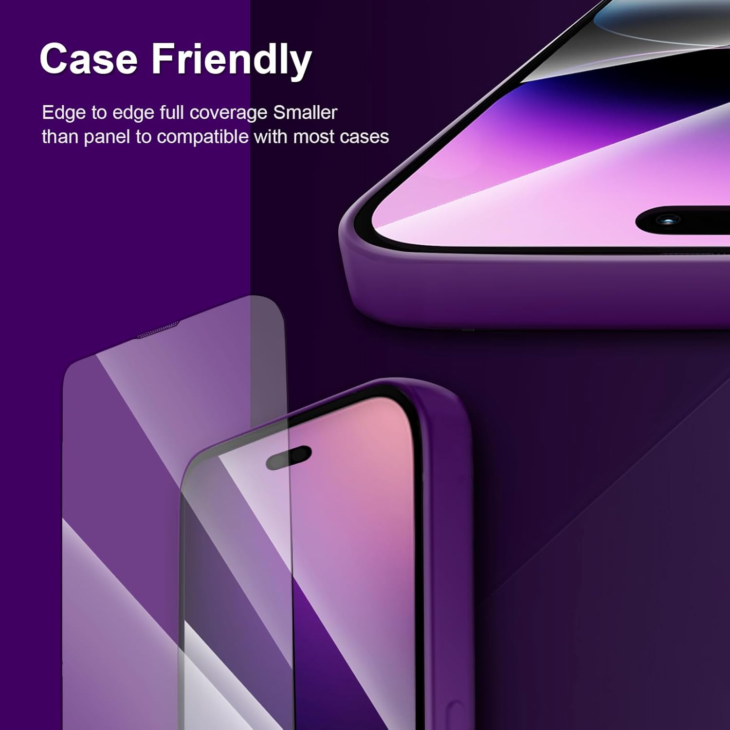 Screen Protector for iPhone 15 - [Auto Alignment Kit] Easy Install Auto Dust-Removal Bubble Free Military Protect Tempered Glass Screen Protector Fit for iPhone 15 [2 Pack]