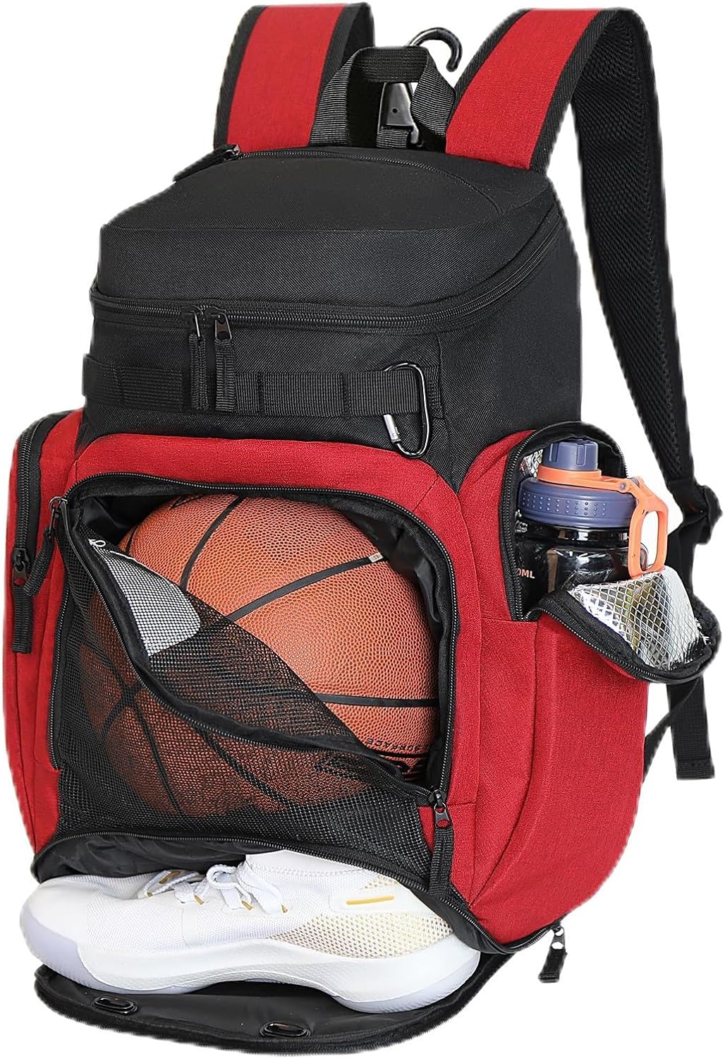 Basketbol Sırt Çantası Büyük Spor Çantası, Spor Ayakkabıları Saklamak için Top Bölmeli ve Ayakkabı Bölmeli Spor Çantası Su Şişeleri Dizüstü Bilgisayarlar ve Günlük İhtiyaçlar, Basketbol, Futbolda Yaygın Olarak Kullanılan