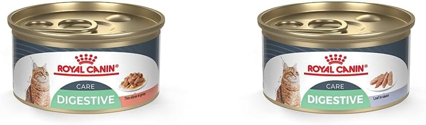 Royal Canin Bundle Digestive Care Thin Slices in Gravy Wet Cat Food, 3 Oz Can   Digestive Care Loaf in Sauce Canned Cat Food, 3 oz can