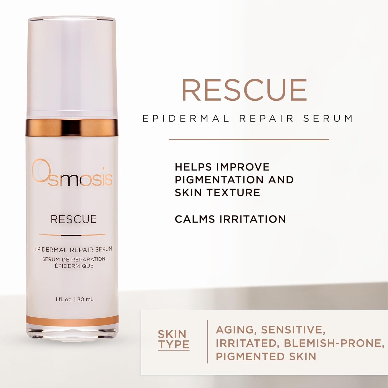 Osmosis RESCUE Epidermal Repair Facial Serum, Calms Skin Redness and Irritation To Refresh Healthy Skin For Aging, Sensitive, Blemish-Prone Skin, 1 Fl Oz · v6