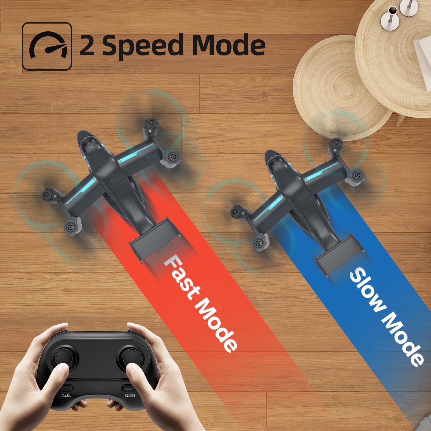 Drone LM19-A con fotocamera per principianti, droni con telecomando WiFi Live Video per bambini dagli 8 ai 12 anni, aereo RC facile da pilotare, quadricottero HD RC, giocattolo regalo per ragazzi, droni FPV per adulti, 2 batterie