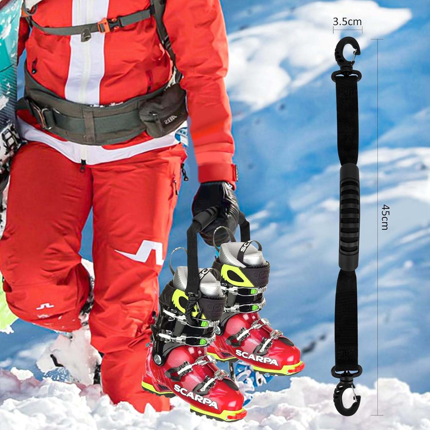 Tashippa Trageriemen für Ski und Stiefel, Rollschuhleine zum Skifahren, Snowboarden, Schlittschuhlaufen