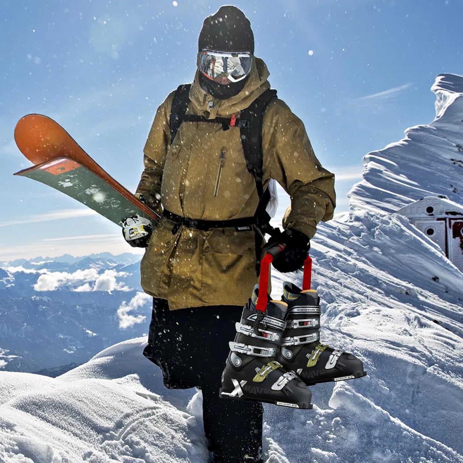 Tashippa Trageriemen für Ski und Stiefel, Rollschuhleine zum Skifahren, Snowboarden, Schlittschuhlaufen