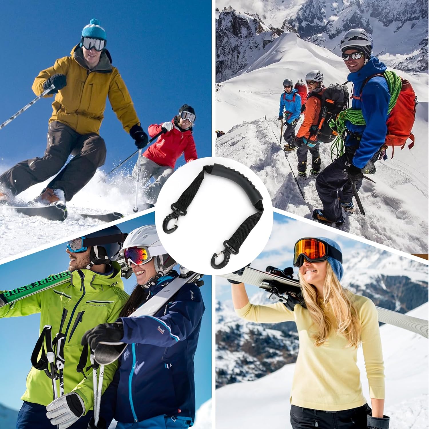 Tashippa Trageriemen für Ski und Stiefel, Rollschuhleine zum Skifahren, Snowboarden, Schlittschuhlaufen