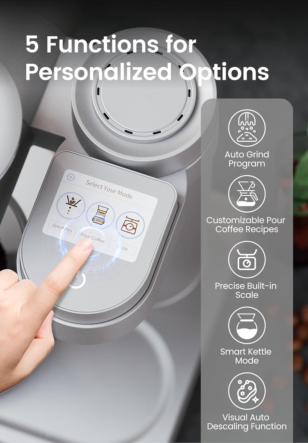 Gevi Professional Barista Coffee Machine | Smart Pour-over Drip Coffee Maker | Programmable Brew  Spin Speed | 51 Precise Grind Settings | Custom Recipes | Fast Heating Brewer for Home and Commercial · v10