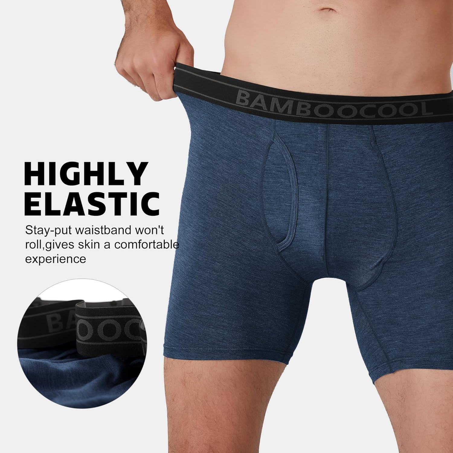 BAMBOO COOL, atmungsaktive Herrenunterwäsche, modernes Multipack, komfortweiche, feuchtigkeitsableitende Boxershorts, 6er-Pack