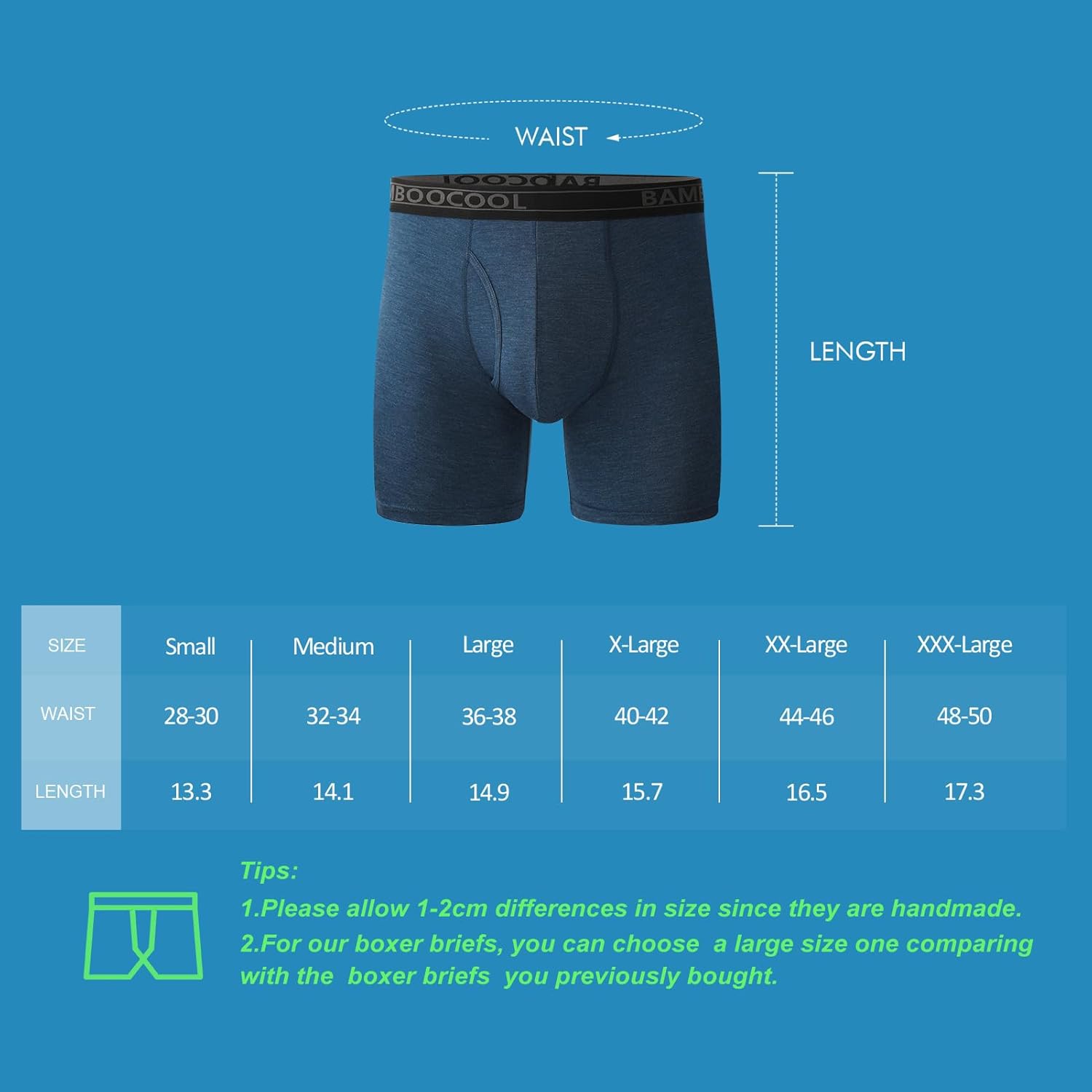 BAMBOO COOL, atmungsaktive Herrenunterwäsche, modernes Multipack, komfortweiche, feuchtigkeitsableitende Boxershorts, 6er-Pack