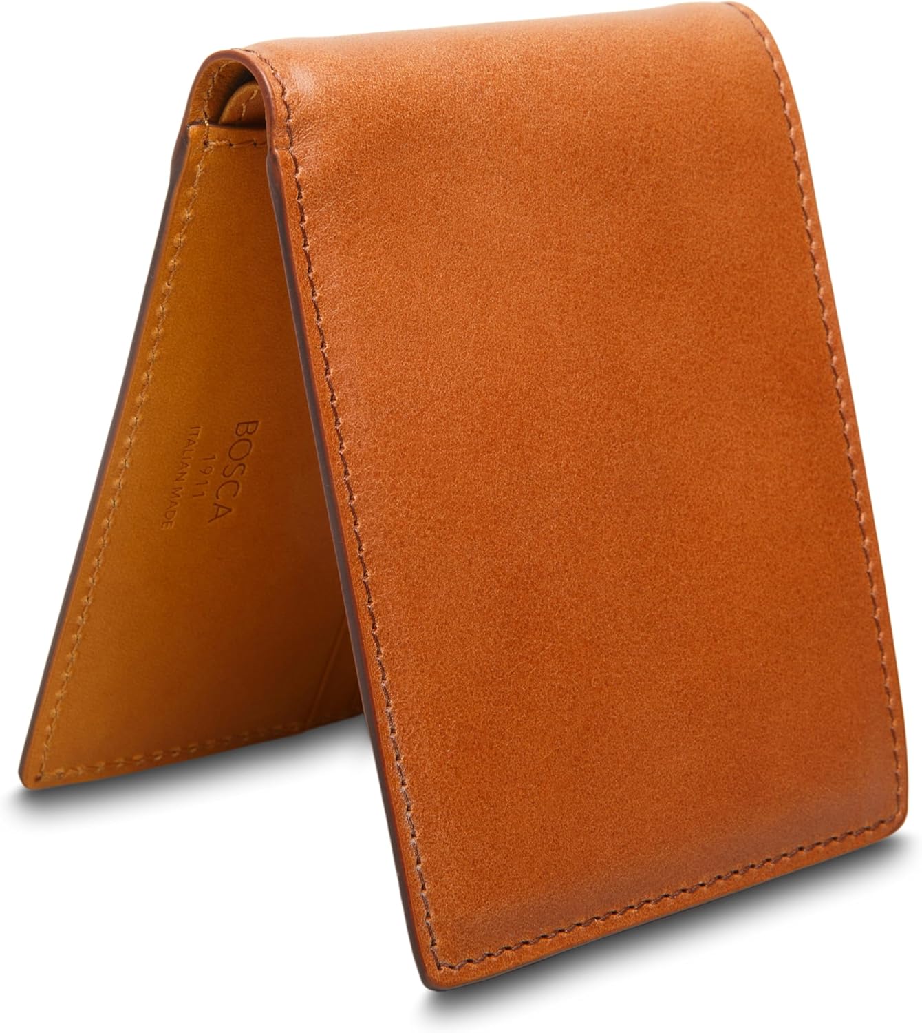 Bosca Italo Contrast 8 Pocket Deluxe Executive Wallet (Chestnut W/Tan) · v3
