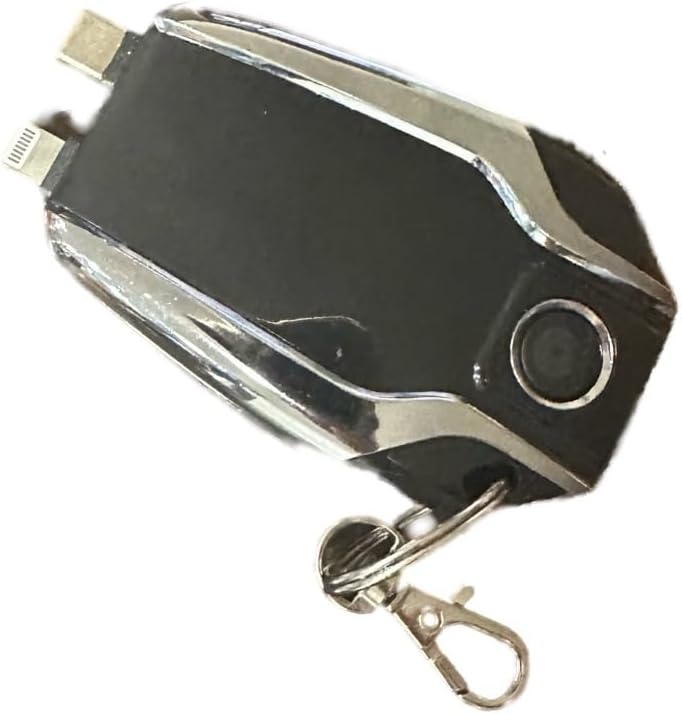 Key Power : chargeur de téléphone porte-clés compact avec lampe de poche | Chargeur double 1500 mAh pour iPhone et Android