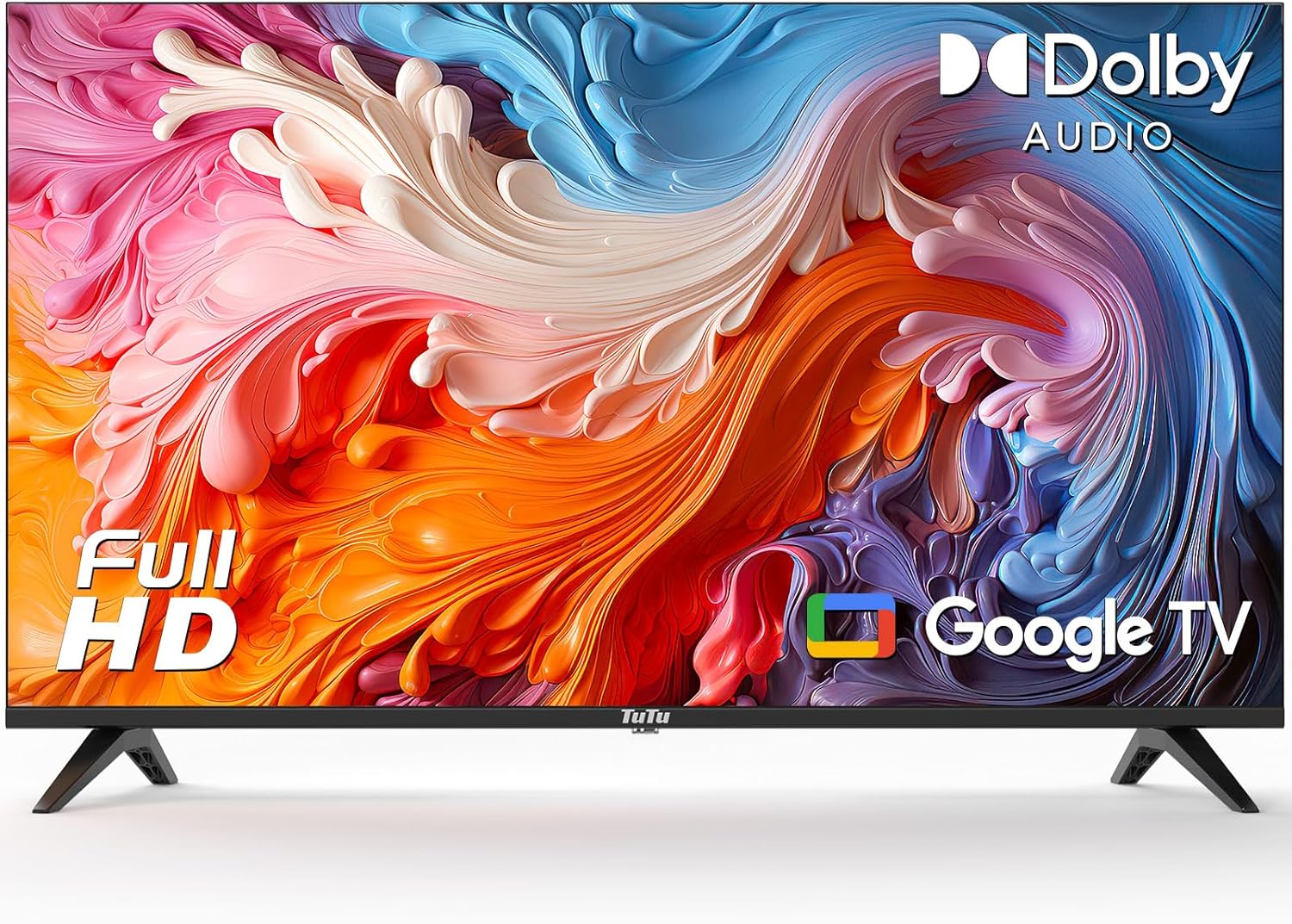 TuTu 40 1080P Full HD LED Google TV จอไวด์สกรีนความละเอียดสูง ดีไซน์เพรียวบาง สมาร์ททีวี พร้อม HDMI USB ในตัว เหมาะสำหรับห้องครัว ห้องเด็ก ห้องใต้ดิน หรือรถบ้าน รุ่นปี 2023