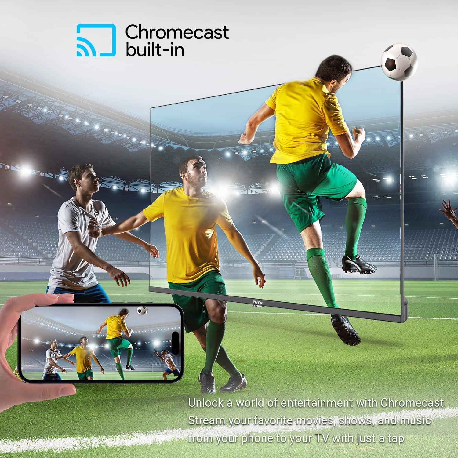 TuTu 40 1080P Full HD LED Google TV จอไวด์สกรีนความละเอียดสูง ดีไซน์เพรียวบาง สมาร์ททีวี พร้อม HDMI USB ในตัว เหมาะสำหรับห้องครัว ห้องเด็ก ห้องใต้ดิน หรือรถบ้าน รุ่นปี 2023