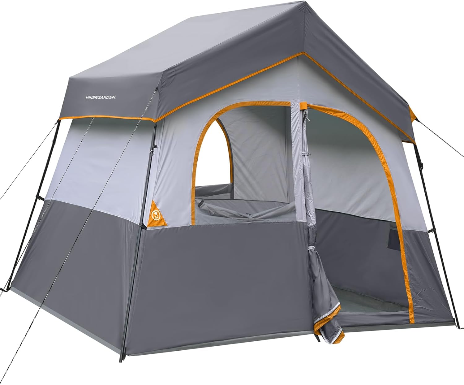 HIKERGARDEN Campingzelt für 6 Personen — Tragbares, einfach aufzubauendes Familienzelt für das Camp, winddichtes Außenzelt aus Stoff zum Wandern, Rucksackreisen, Reisen