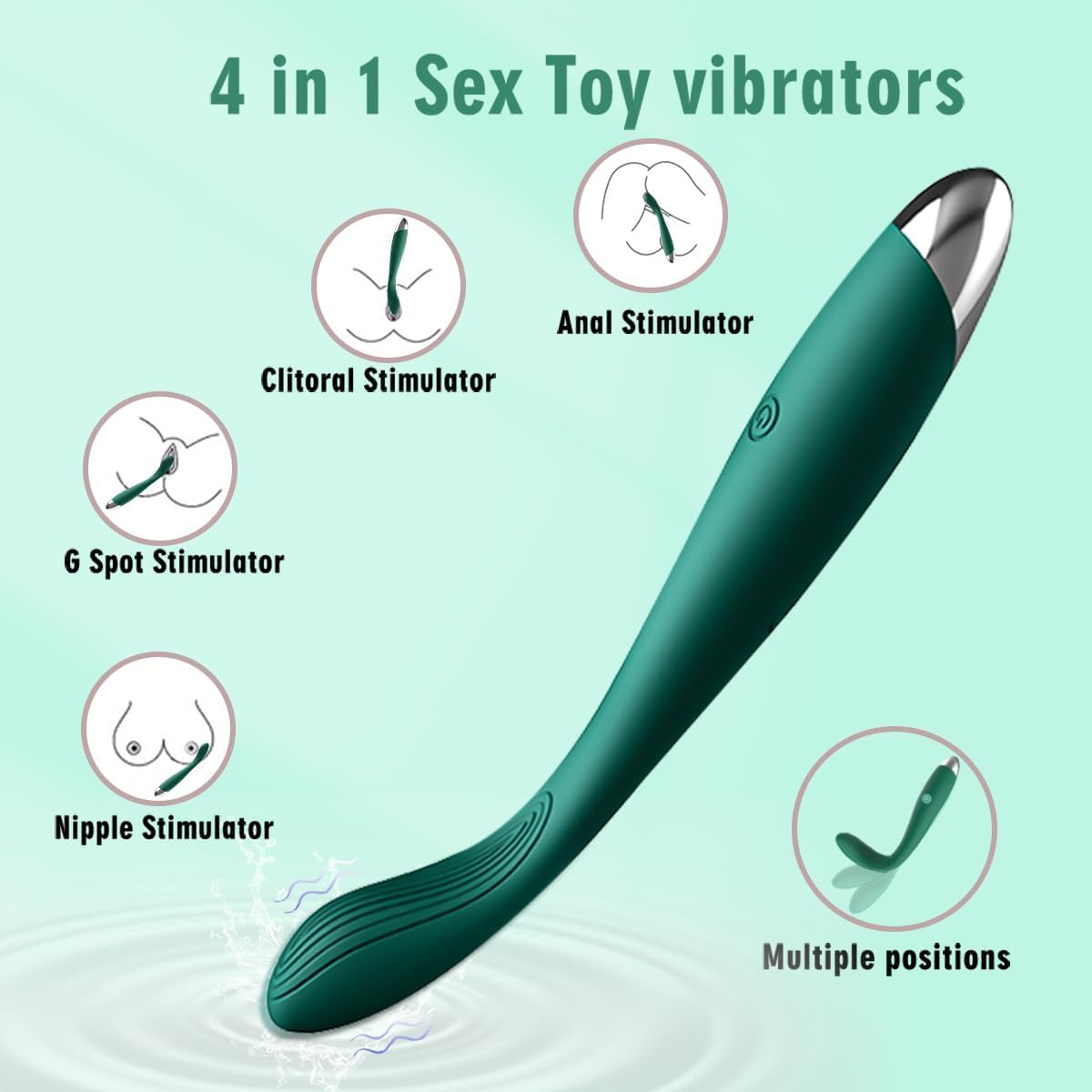 Adult Sex Toys for Women,Clitoral G Spot Vibrator with 10 Powerful Vibrating Modes,Clitoral Nipple Stimulator Finger Bullet Vibrators Waterproof Strapless on Dildo Anal Toys for Couple (Green) · v2