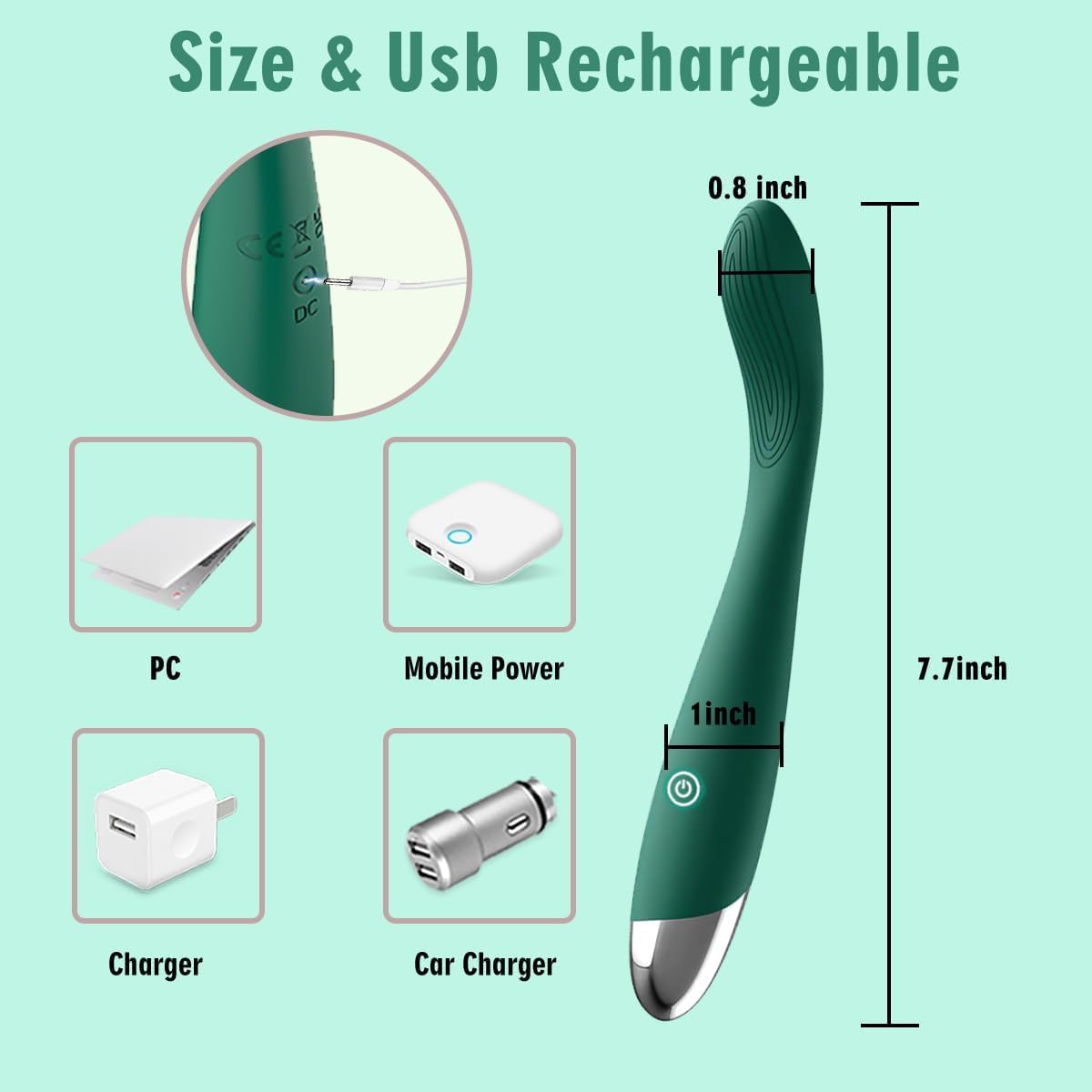 Adult Sex Toys for Women,Clitoral G Spot Vibrator with 10 Powerful Vibrating Modes,Clitoral Nipple Stimulator Finger Bullet Vibrators Waterproof Strapless on Dildo Anal Toys for Couple (Green) · v2