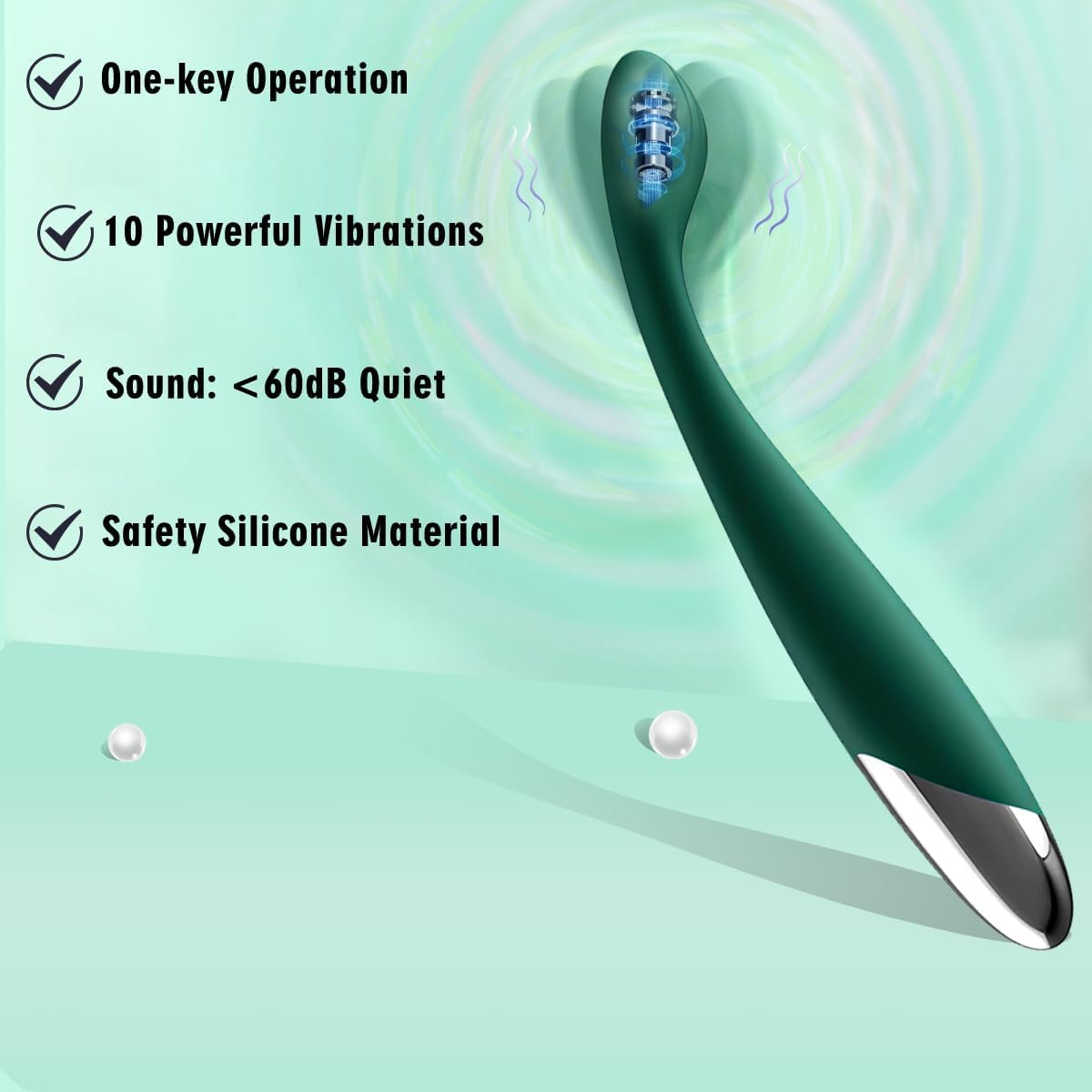 Adult Sex Toys for Women,Clitoral G Spot Vibrator with 10 Powerful Vibrating Modes,Clitoral Nipple Stimulator Finger Bullet Vibrators Waterproof Strapless on Dildo Anal Toys for Couple (Green) · v2
