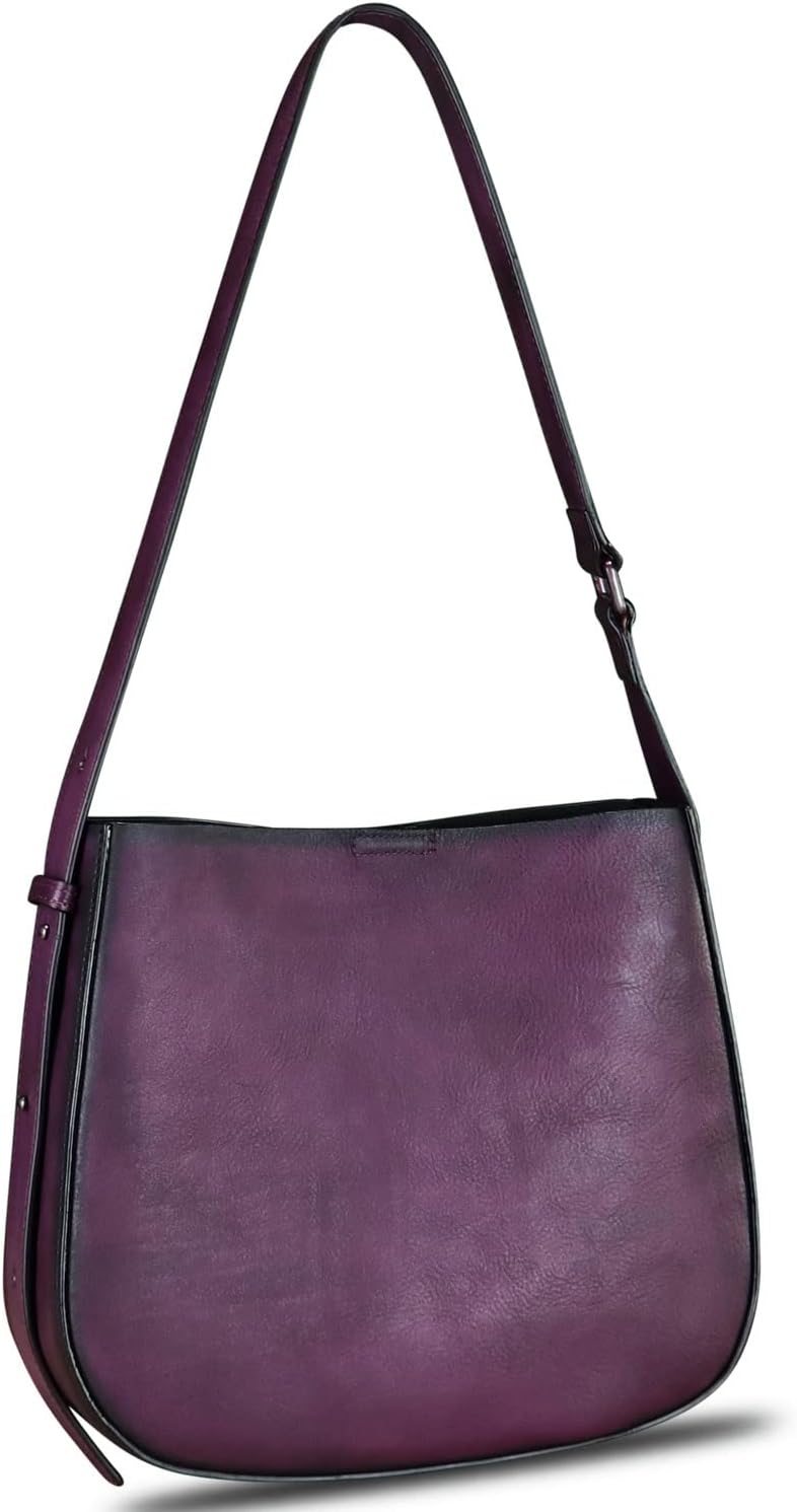Genuine Leather Satchel Shoulder Bag for Women Vintage Handmade Handbag Retro Designer Hobo Bag Crossbody Pursee · v2
