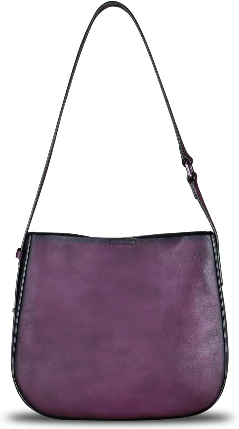 Genuine Leather Satchel Shoulder Bag for Women Vintage Handmade Handbag Retro Designer Hobo Bag Crossbody Pursee · v2