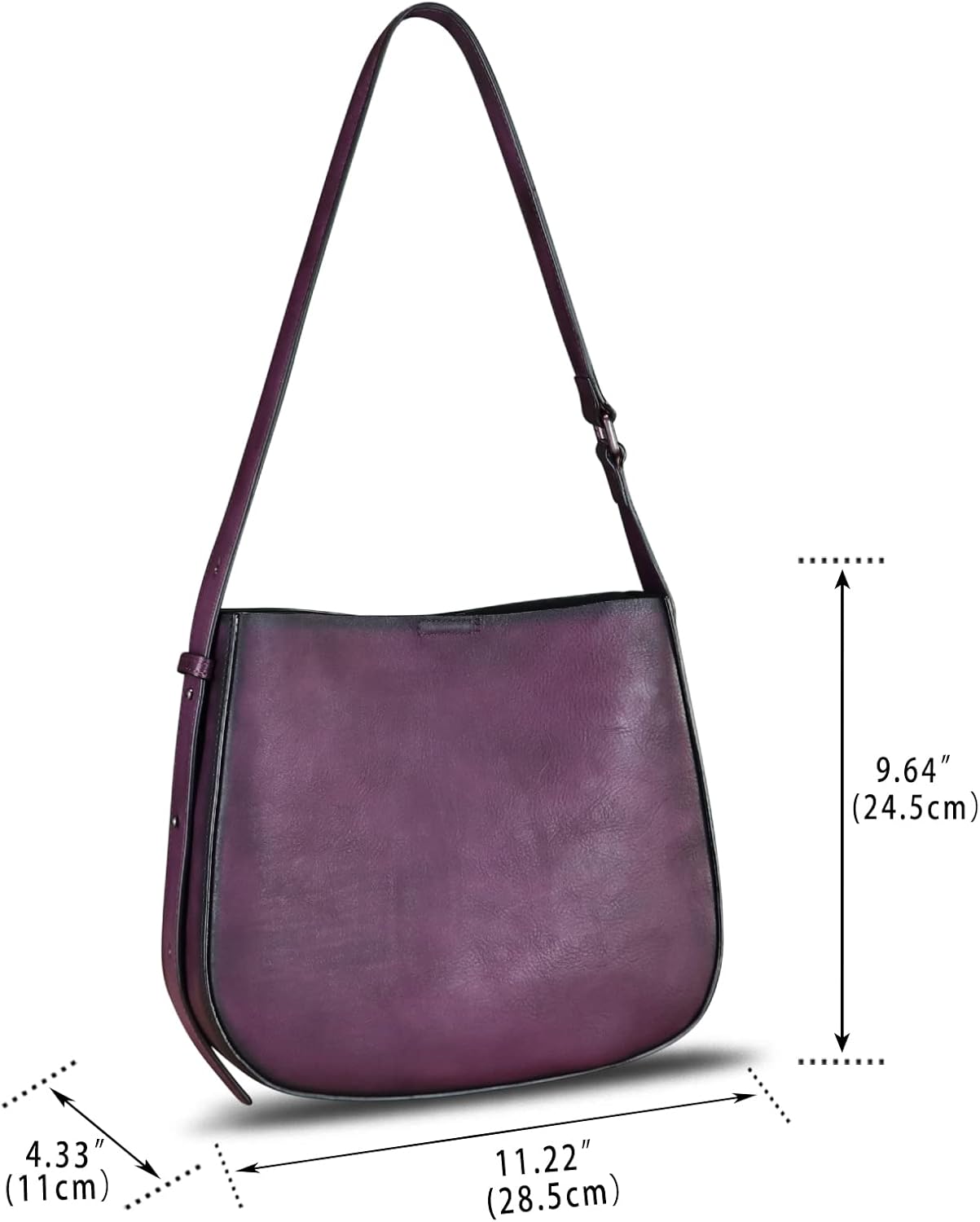 Genuine Leather Satchel Shoulder Bag for Women Vintage Handmade Handbag Retro Designer Hobo Bag Crossbody Pursee · v2