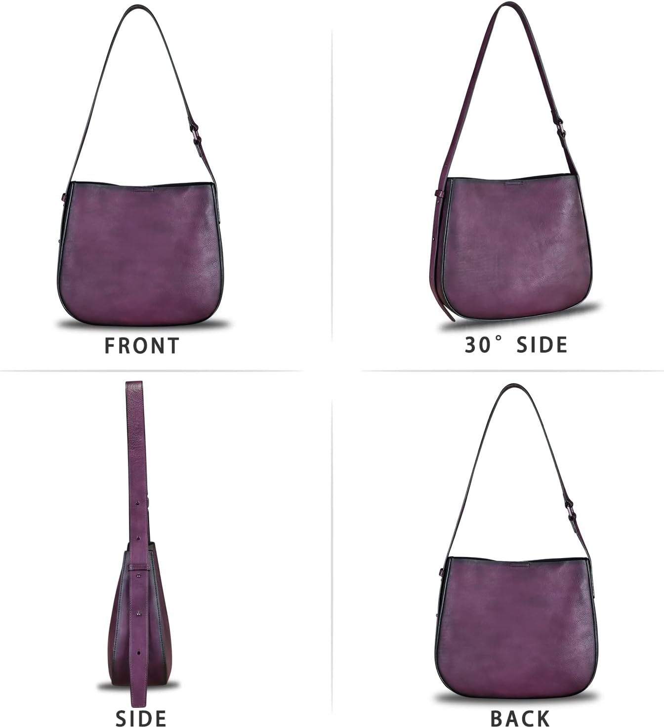 Genuine Leather Satchel Shoulder Bag for Women Vintage Handmade Handbag Retro Designer Hobo Bag Crossbody Pursee · v2