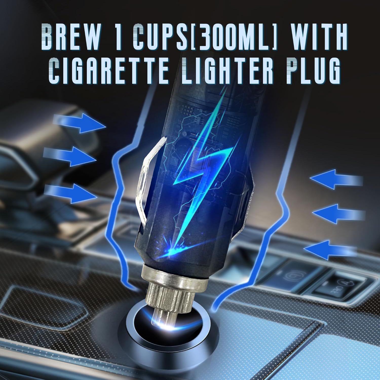 เครื่องชงกาแฟแบบพกพา เครื่องชงกาแฟในรถยนต์ 12V เครื่องชงกาแฟแบบพกพา เหมาะกับปลั๊กไฟที่จุดบุหรี่ในรถยนต์ ปิดเครื่องอัตโนมัติ เครื่องชงกาแฟบดสำหรับขับรถ ตั้งแคมป์ รถบ้าน (สีเงินดำ)