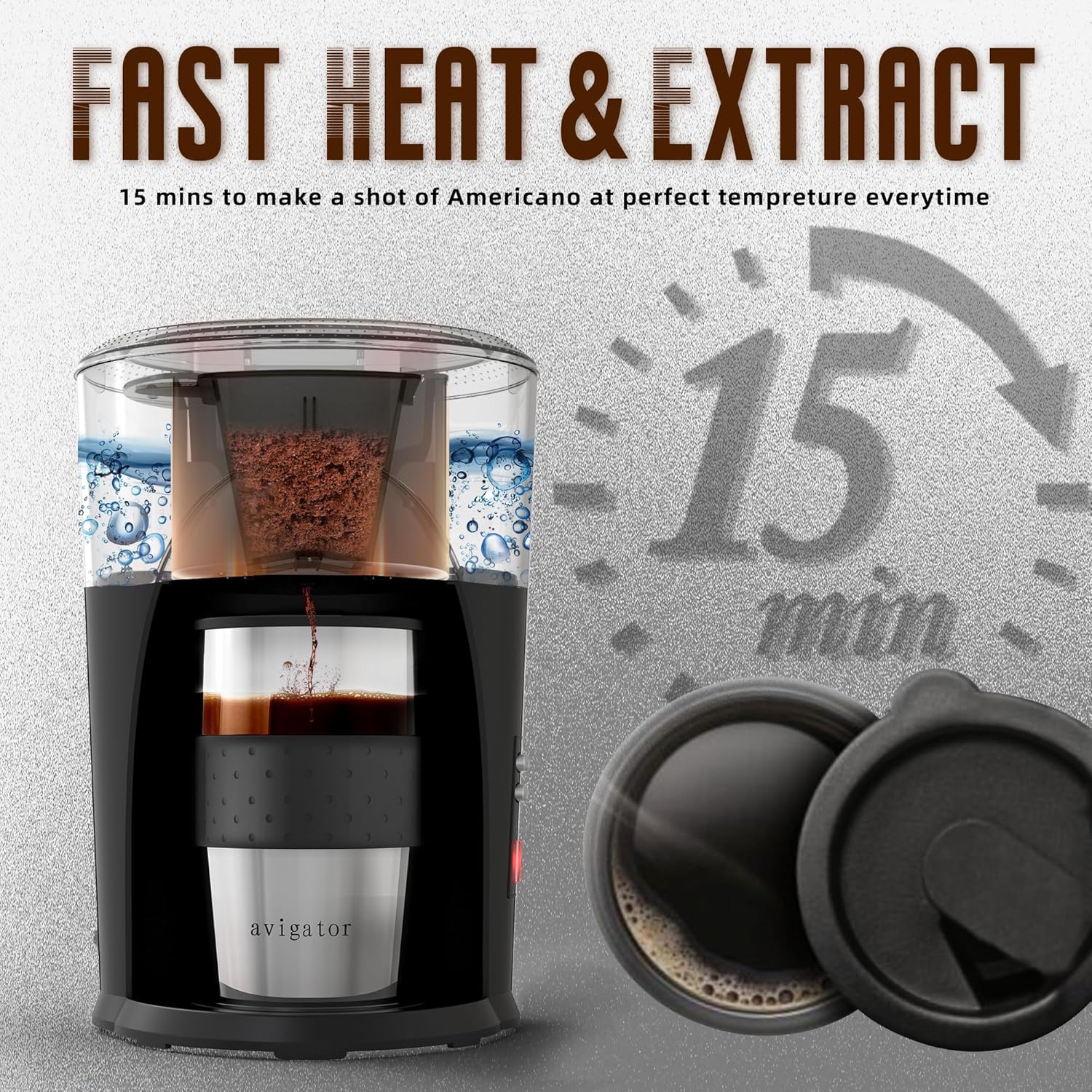 เครื่องชงกาแฟแบบพกพา เครื่องชงกาแฟในรถยนต์ 12V เครื่องชงกาแฟแบบพกพา เหมาะกับปลั๊กไฟที่จุดบุหรี่ในรถยนต์ ปิดเครื่องอัตโนมัติ เครื่องชงกาแฟบดสำหรับขับรถ ตั้งแคมป์ รถบ้าน (สีเงินดำ)