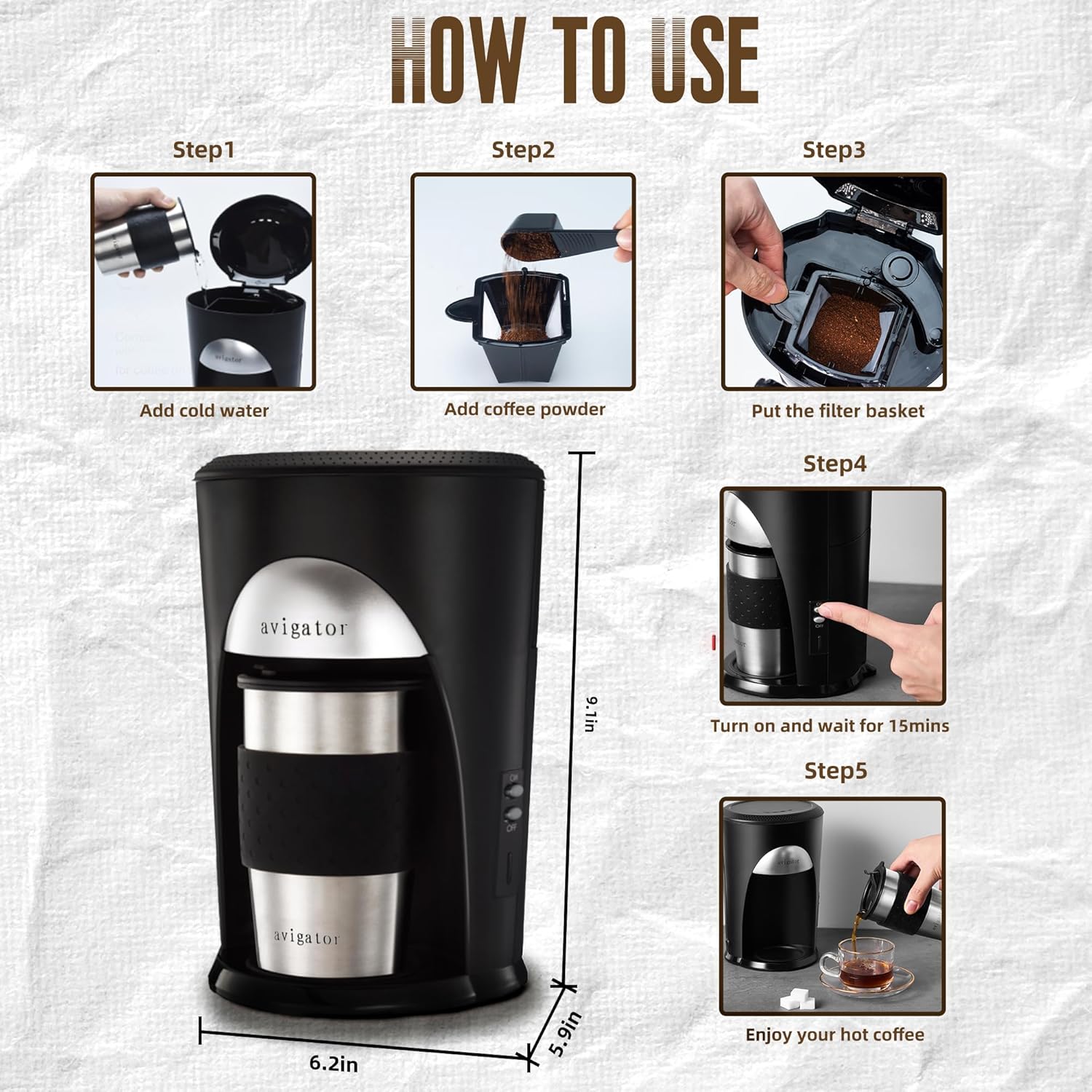เครื่องชงกาแฟแบบพกพา เครื่องชงกาแฟในรถยนต์ 12V เครื่องชงกาแฟแบบพกพา เหมาะกับปลั๊กไฟที่จุดบุหรี่ในรถยนต์ ปิดเครื่องอัตโนมัติ เครื่องชงกาแฟบดสำหรับขับรถ ตั้งแคมป์ รถบ้าน (สีเงินดำ)