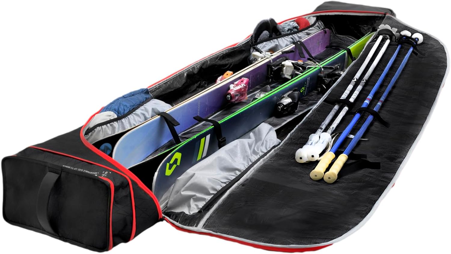 KANTAJA Double Roller Ski Bag - Ultra Durable, Spacious Rolling Ski Carrier and Ski Gear Storage - Double Ski Bag with Wheels - Premium, Water Resistant Ski Storage and Travel Bag · v3