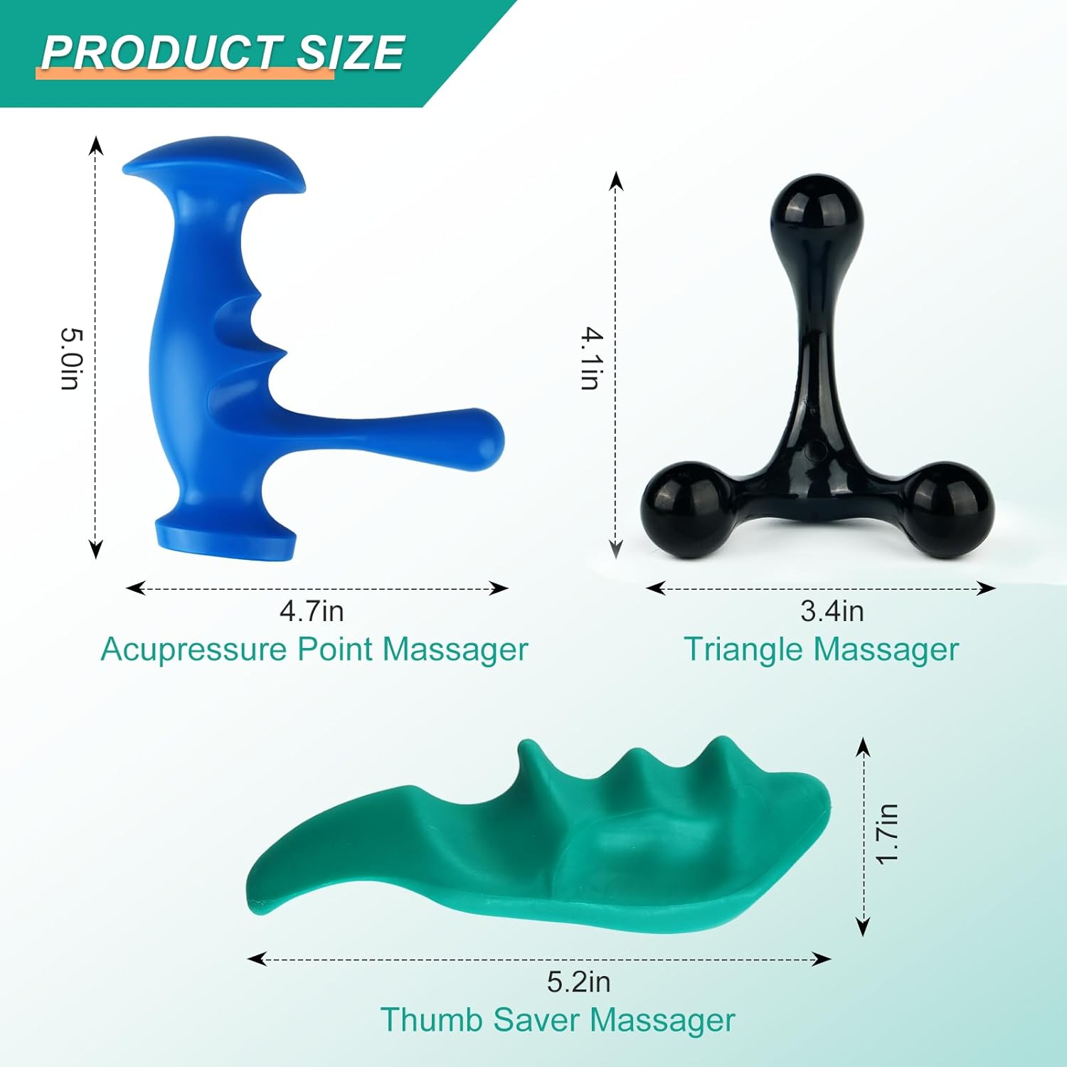 Thumb Saver Massage Tool, Manual Trigger Point Massage Tool and 3-Legged Massage Knobs, for Full Body Deep Tissue Massage, Stress Relief and Muscle Recovery · v3