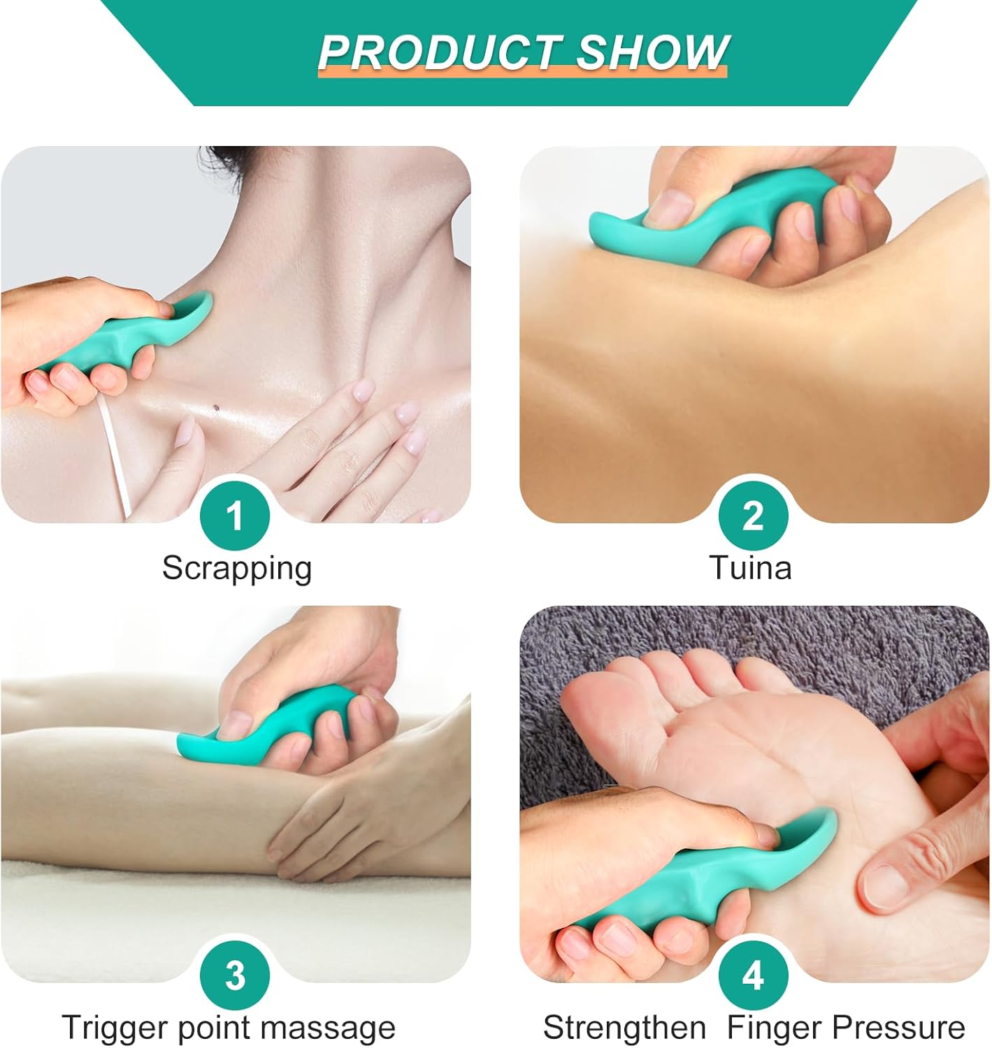 Thumb Saver Massage Tool, Manual Trigger Point Massage Tool and 3-Legged Massage Knobs, for Full Body Deep Tissue Massage, Stress Relief and Muscle Recovery · v3