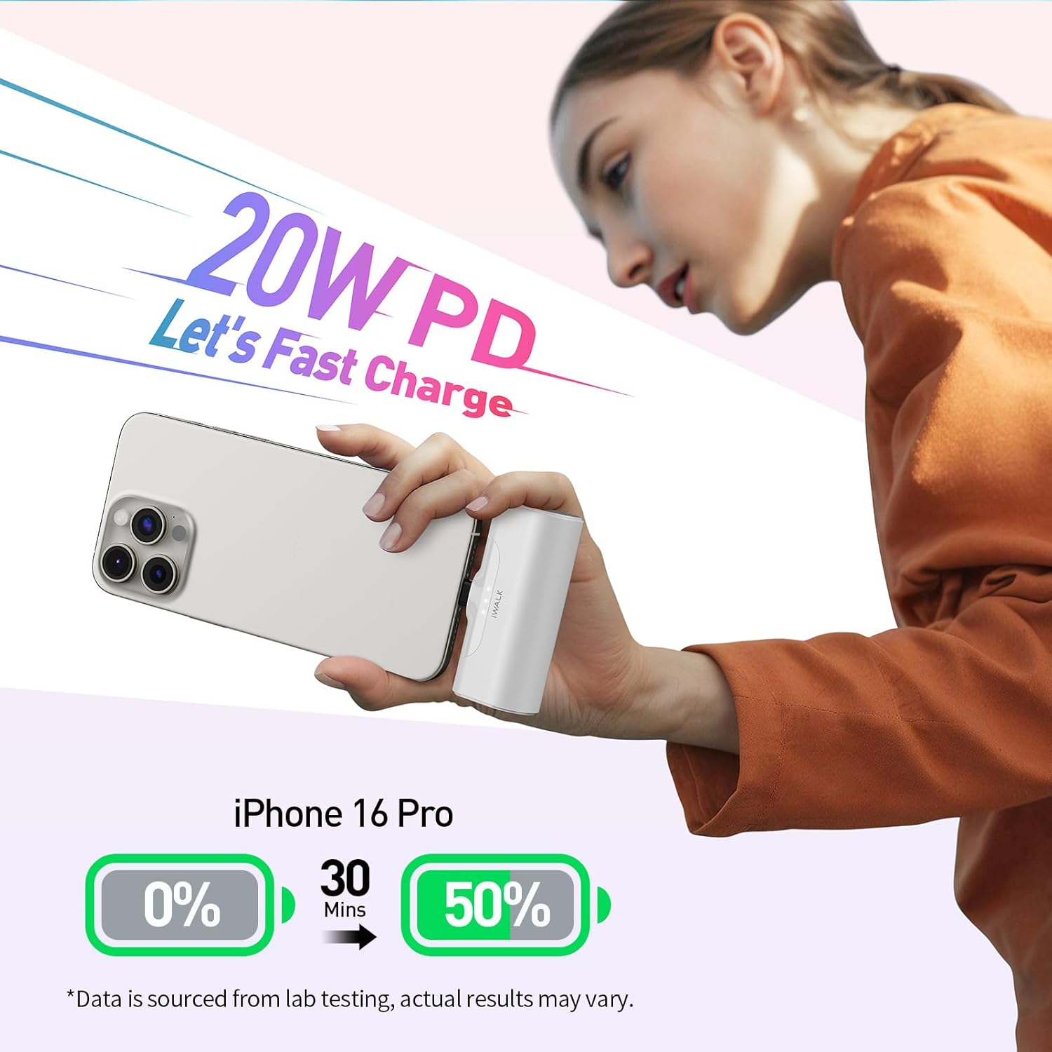 iWALK Portable Charger for iPhone 15 USB-C Small Power Bank 20W 4500mAh Fast Charging Battery Pack Compatible with iPhone 15/15 Plus/15 Pro/15 Pro Max, iPhone 16 Series,Samsung S24/23, Android · v2