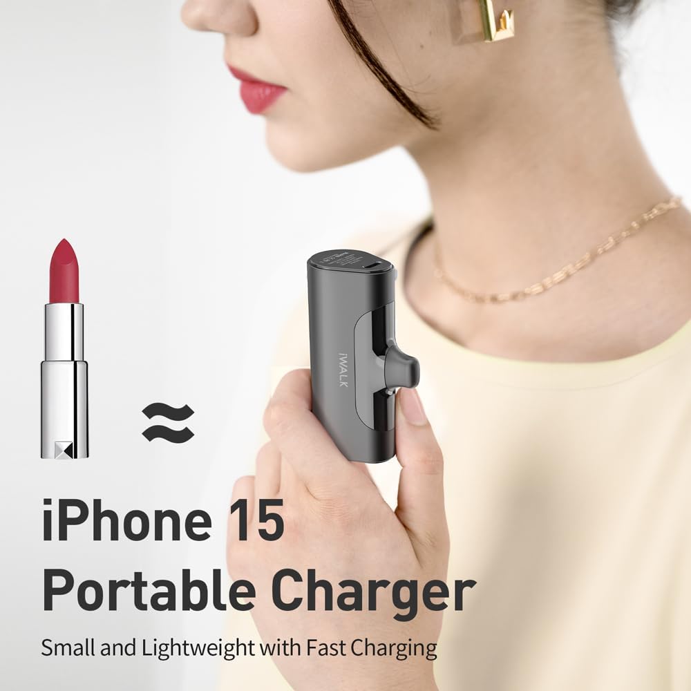 iWALK Portable Charger for iPhone 15 USB-C Small Power Bank 20W 4500mAh Fast Charging Battery Pack Compatible with iPhone 15/15 Plus/15 Pro/15 Pro Max, iPhone 16 Series,Samsung S24/23, Android · v2