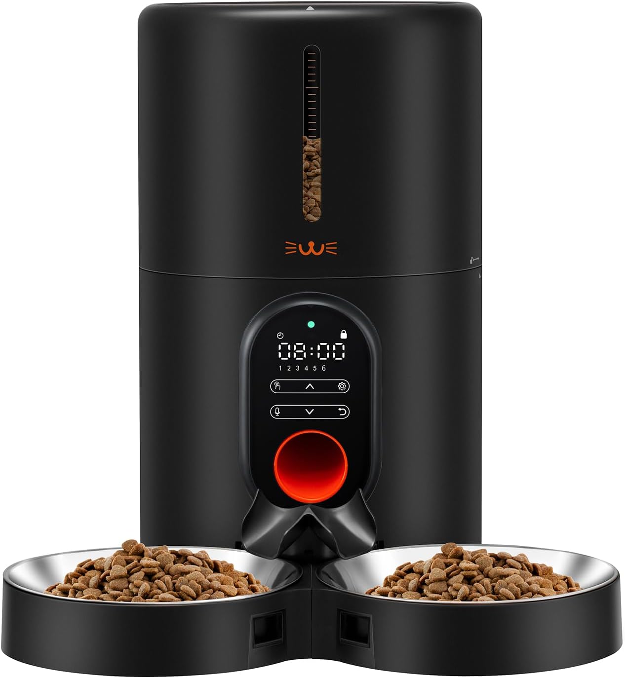 Distributore automatico di cibo per gatti per due gatti, senza BPA, grande capacità 4L/17 tazze, registrazione vocale dei pasti, alimentatore sicuro e affidabile, doppio alimentatore