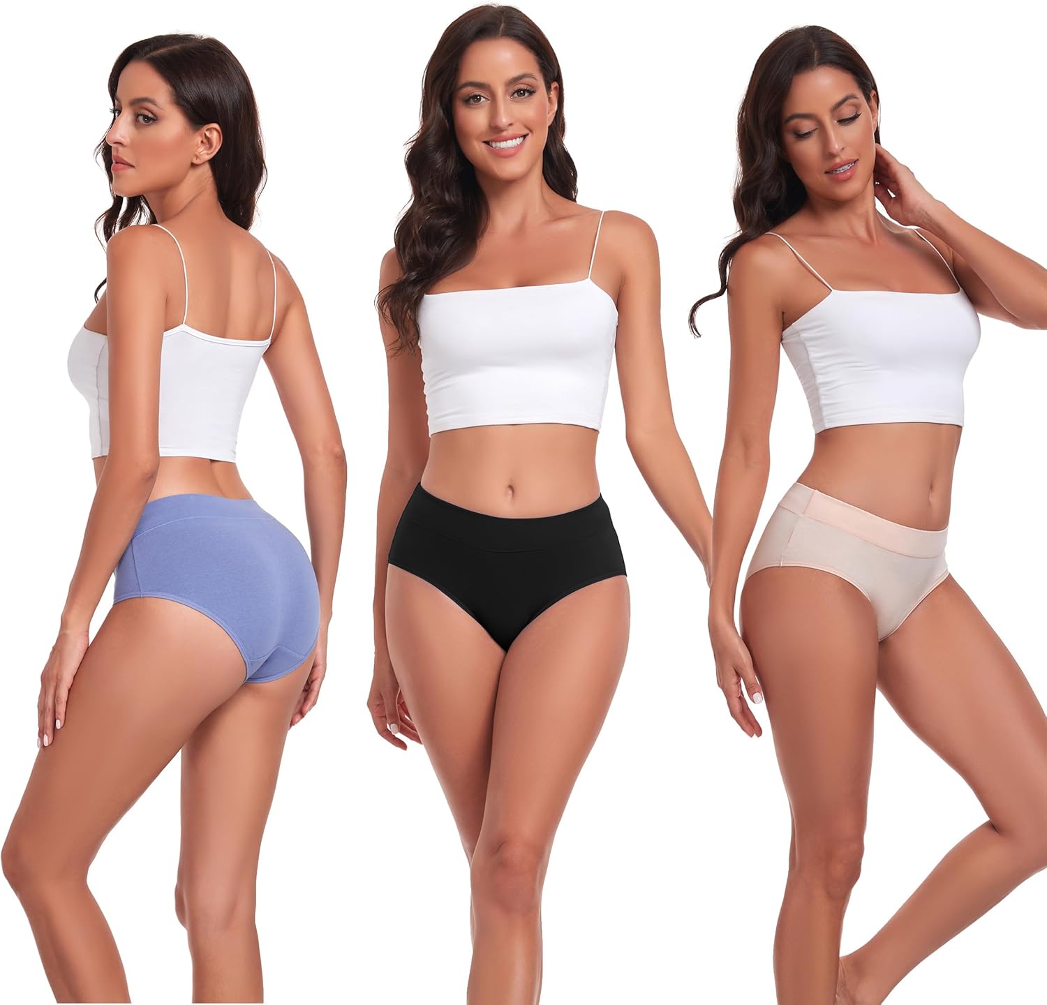 Cotton Hipster Panties for Women Cheeky Mid Rise Underwear Full Coverage Briefs Regular  Plus Size