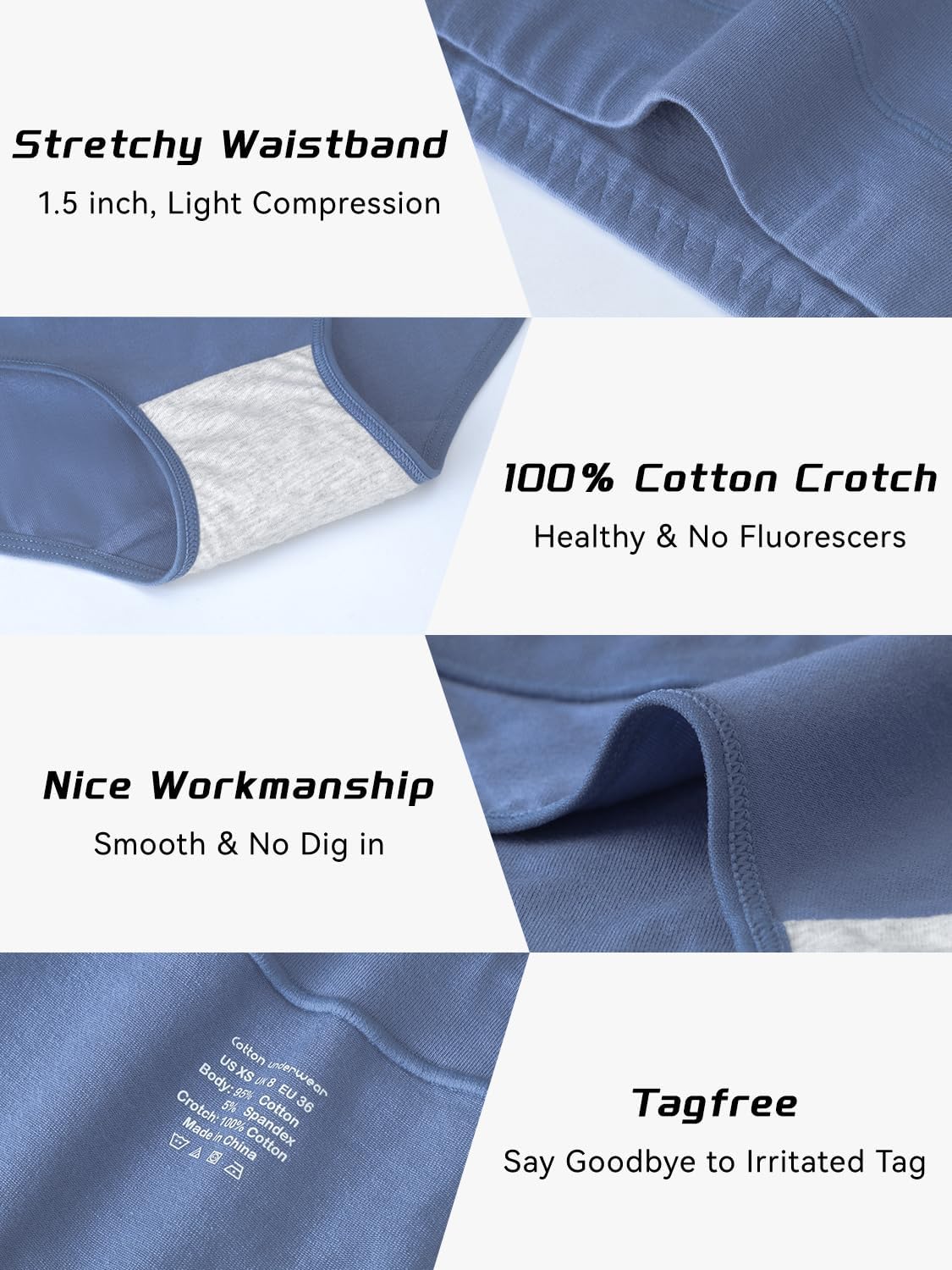 Cotton Hipster Panties for Women Cheeky Mid Rise Underwear Full Coverage Briefs Regular  Plus Size