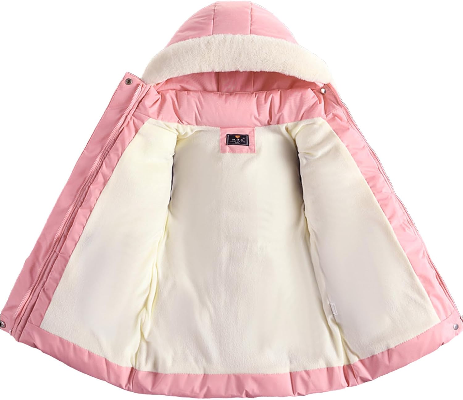 SEAUR Kids Winter Coats Toddler Hooded Coat Girls Windproof Winter Jacket Warm Zipper Jacket Thick Thermal Fleece Lined Coat