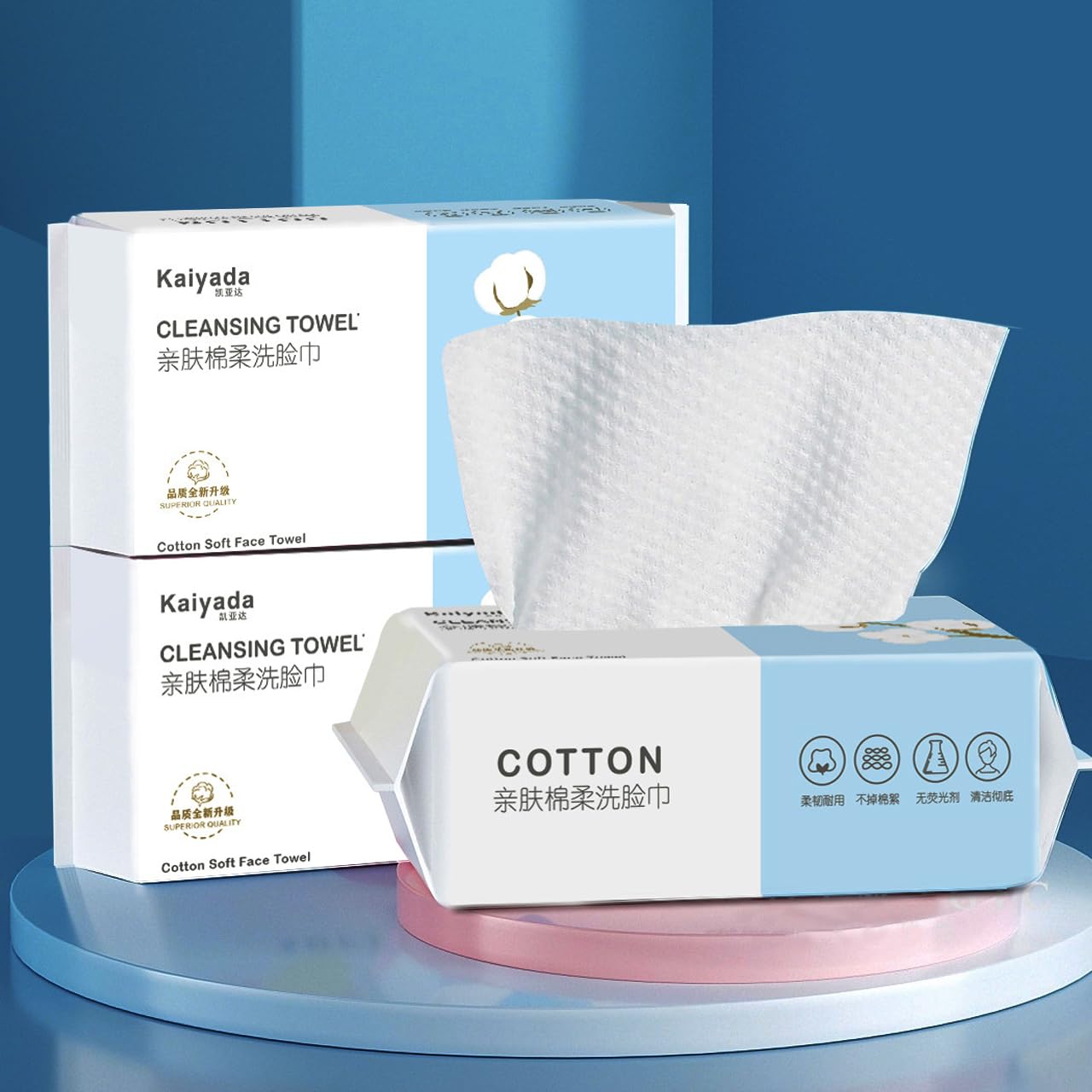 Disposable Face Towels, Wet and dry dual use,Clean Facial Wipes for Sensitive Skin, Facial Cleansing Towels, Makeup Removing, Facial care, travel towel (Pack of 3, white)