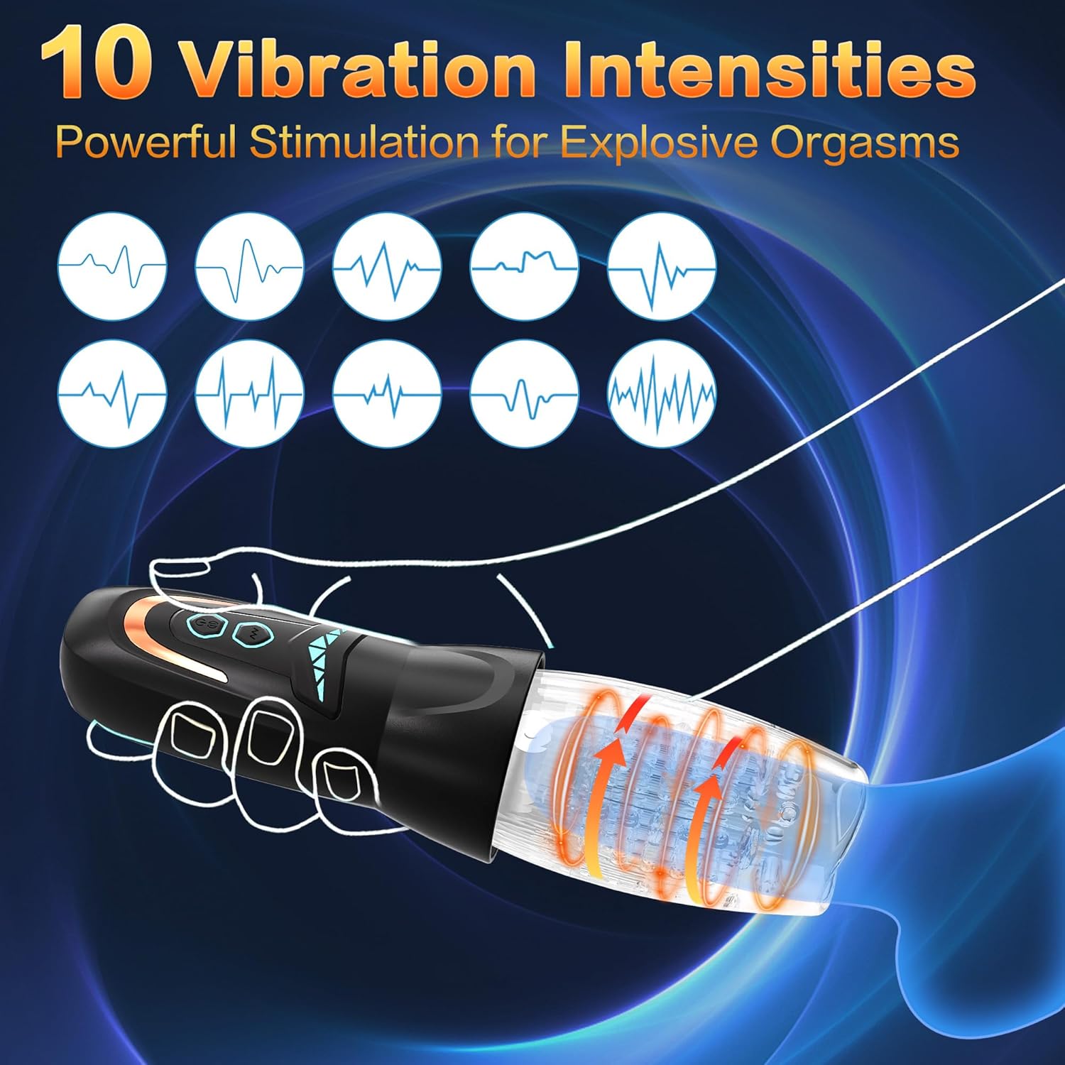 Masturbatore maschile automatico, sex toy con 10 vibrazioni, 8 modelli rotanti a spinta, giocattoli sessuali maschili per uomo, pompa per pene, giocattolo per adulti con pompa per pene, stroker maschile, vibratore per adulti, giocattoli per uomini