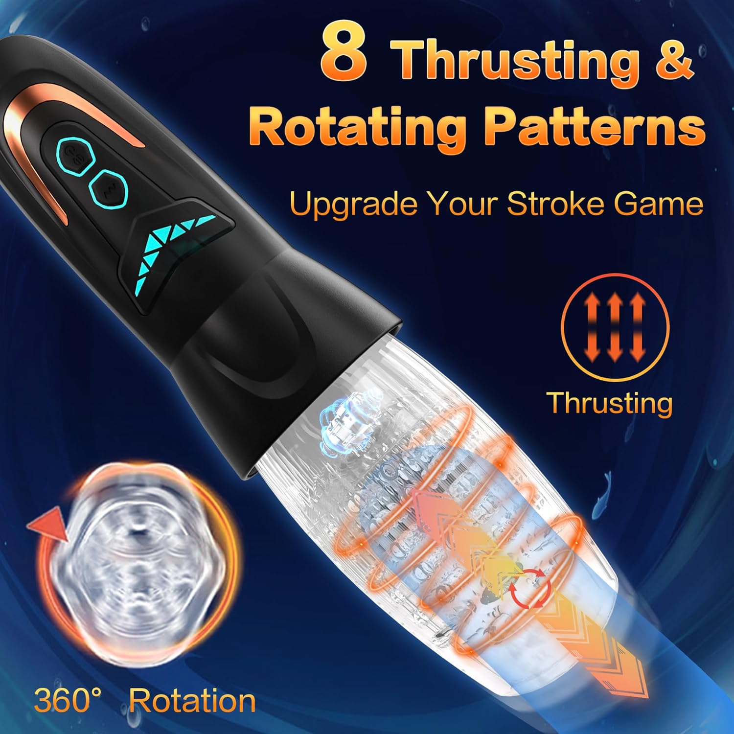 Masturbatore maschile automatico, sex toy con 10 vibrazioni, 8 modelli rotanti a spinta, giocattoli sessuali maschili per uomo, pompa per pene, giocattolo per adulti con pompa per pene, stroker maschile, vibratore per adulti, giocattoli per uomini