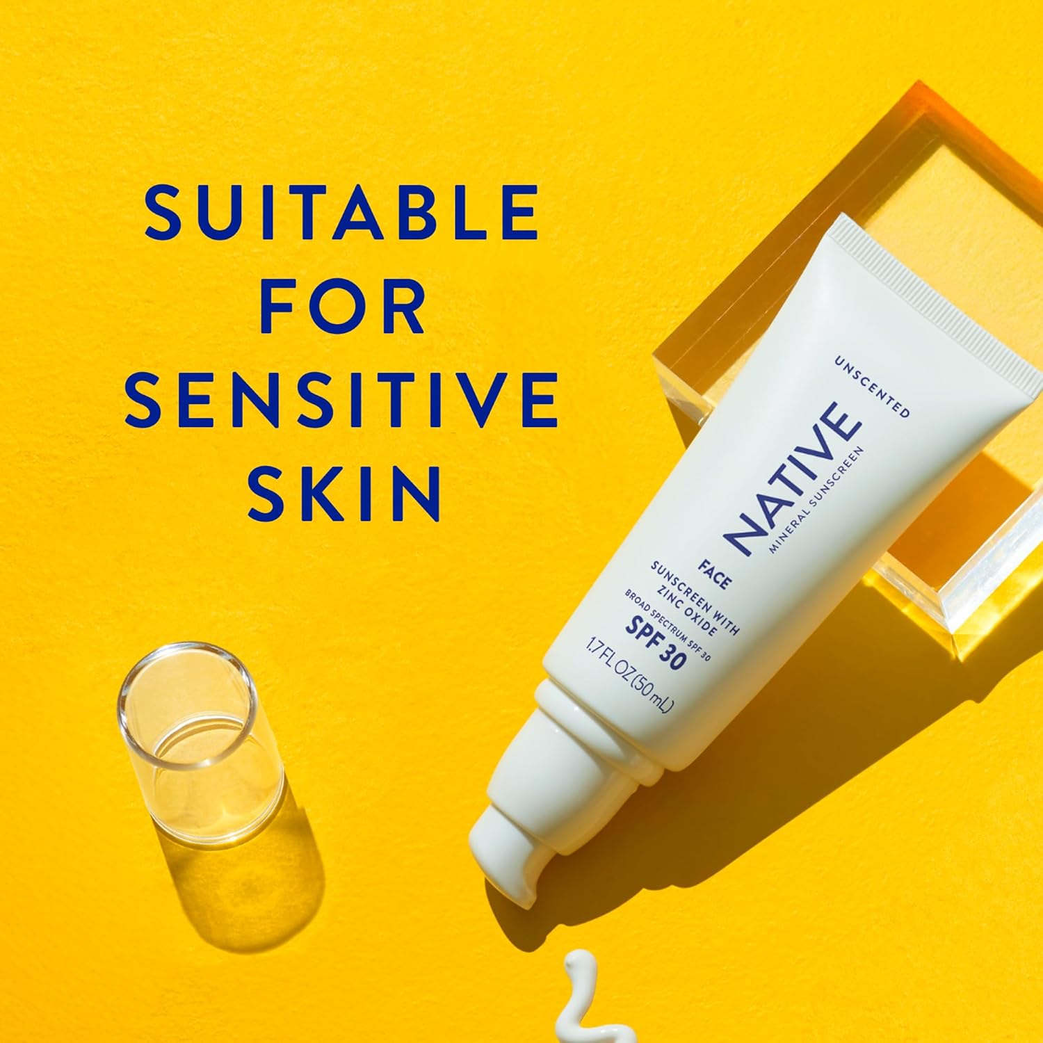Native Sunscreen SPF 30, Zinc Oxide Dermatologist Tested Suitable for Sensitive Skin  Hawaii Compliant, 5 Ounces | Unscented Sun Protection Lotion, Lightweight amp; Smooth · v6