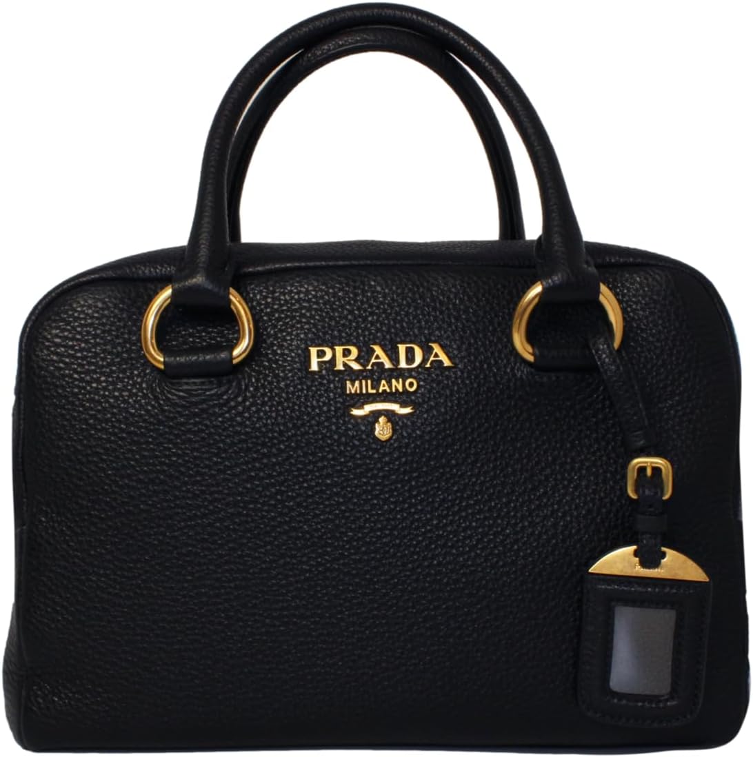 กระเป๋าถือ Prada สายคาดหนังสีดำลายทาง