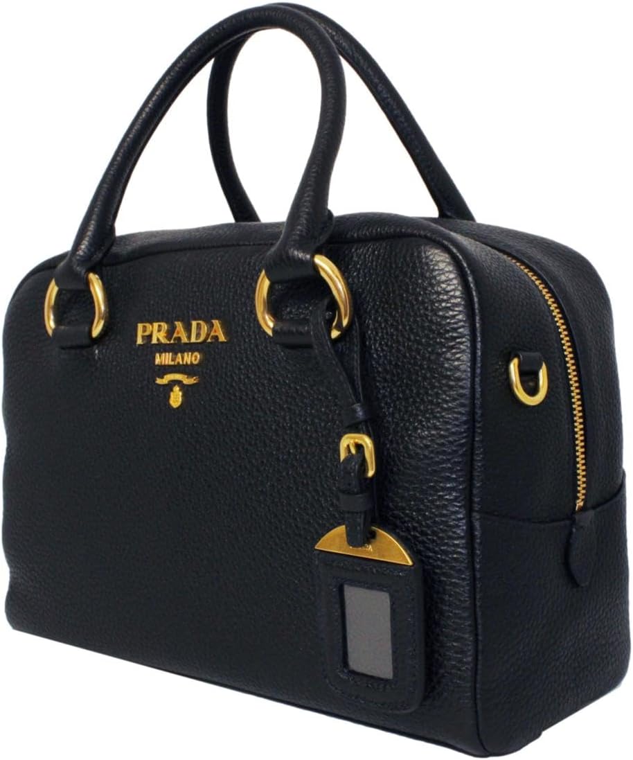 กระเป๋าถือ Prada สายคาดหนังสีดำลายทาง