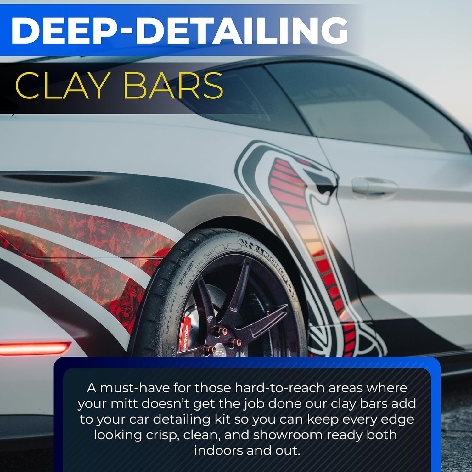 Nobus Garage Car Detailing Spray with Clay Bar and Clay Mitt, Ceramic Infused Waterless Auto Detail Supplies, Surface and Paint Safe Cleaner for a Streak-Free Shine · v2