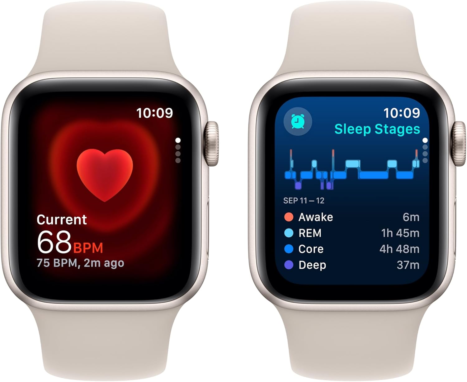 Apple Watch SE (2nd Gen) [GPS 40mm] Smartwatch with Starlight Aluminum Case with Starlight Sport Band S/M. Fitness  Sleep Tracker, Crash Detection, Heart Rate Monitor · v3