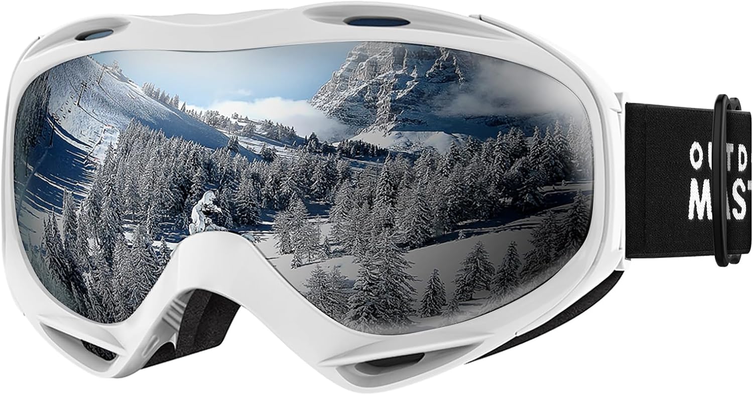 OutdoorMaster OTG Ski Goggles - Over Glasses Gogle narciarskie/snowboardowe dla mężczyzn, kobiet młodzieżowych - 100% ochrona przed promieniowaniem UV