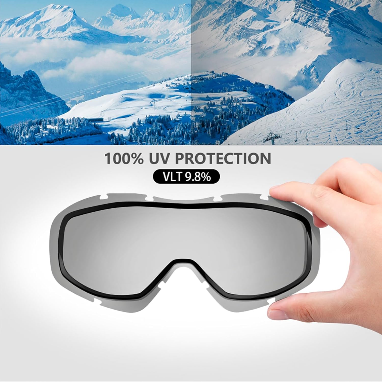 OutdoorMaster OTG Ski Goggles - Over Glasses Ski/Snowboard Goggles for Men, Women  Youth - 100% UV Protection · v3