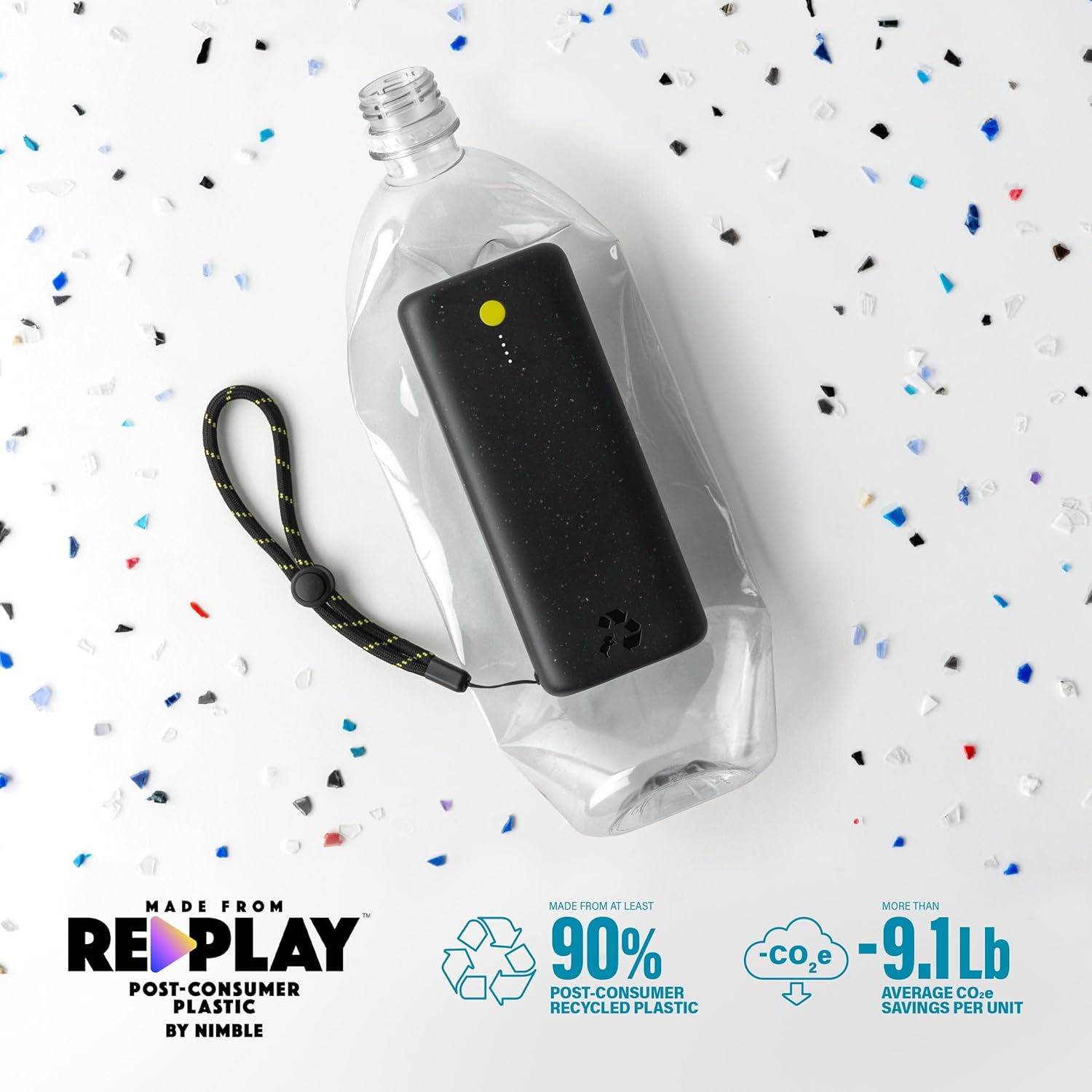 Chargeur portable double USB-C Nimble Champ Pro 20 K, 65 W, DP QC 4.0. Batterie externe USB-C à chargement rapide compatible avec les MacBook, les ordinateurs portables, les iPad, les iPhone, Android et plus encore (Midnight Black)